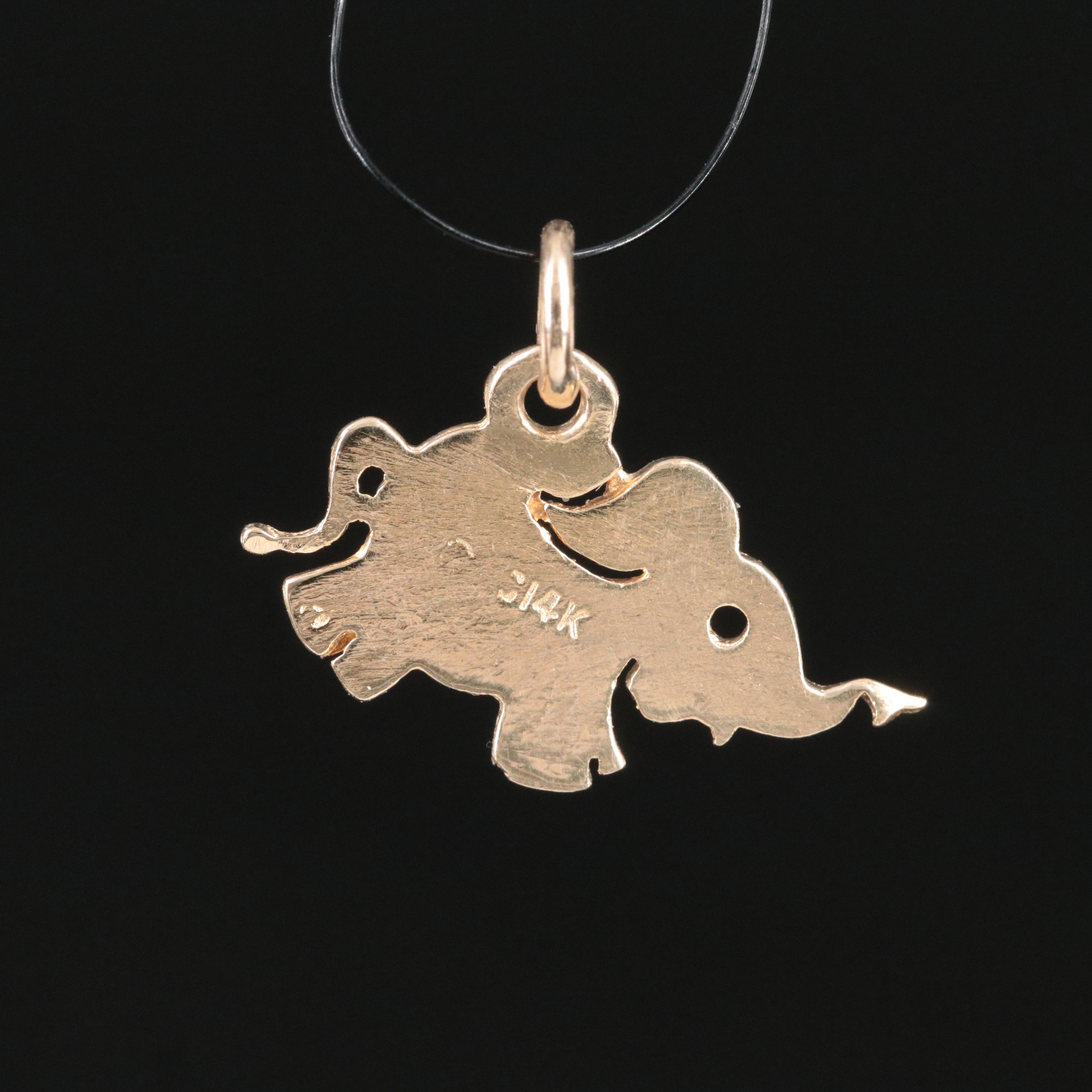 14K Elephant Charm