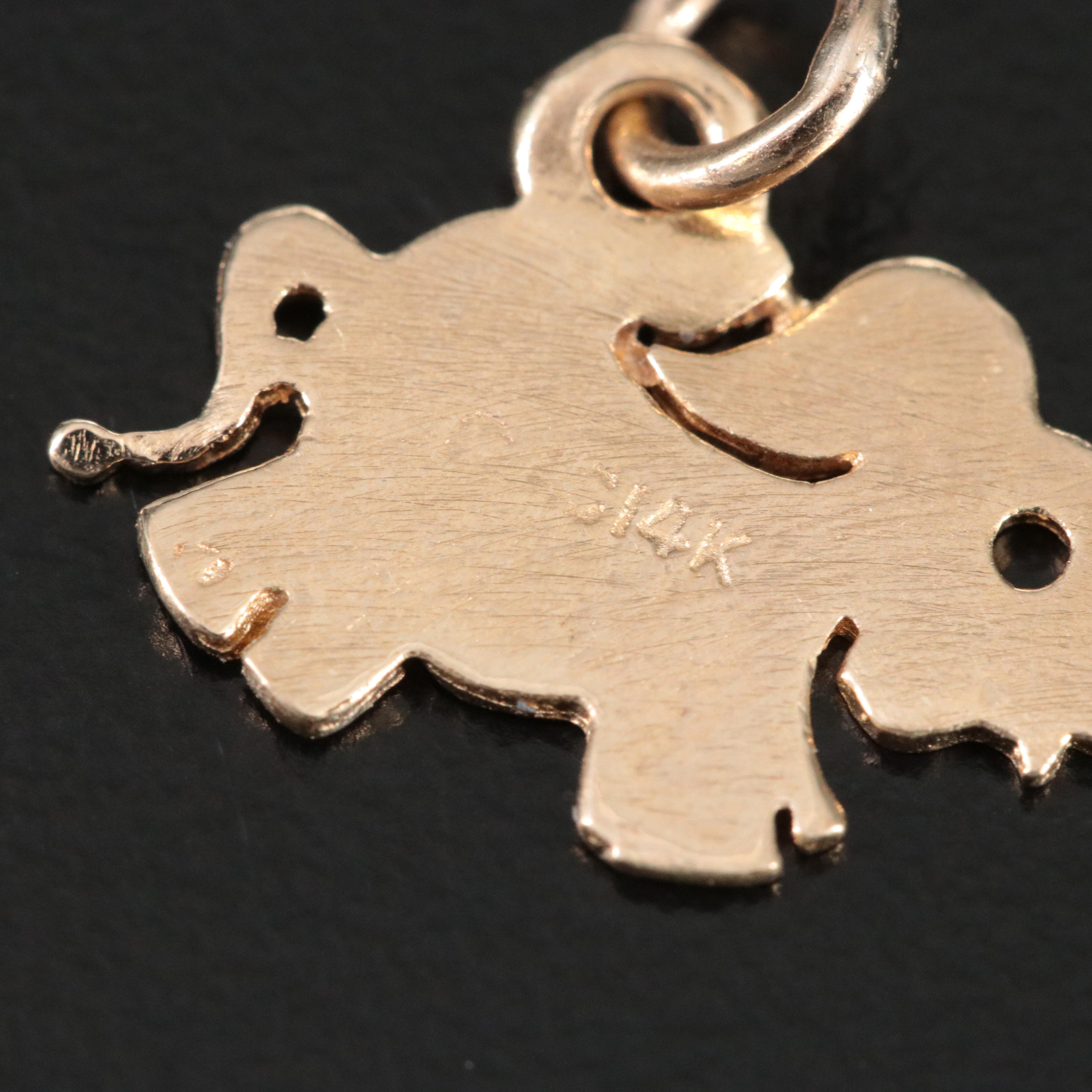 14K Elephant Charm