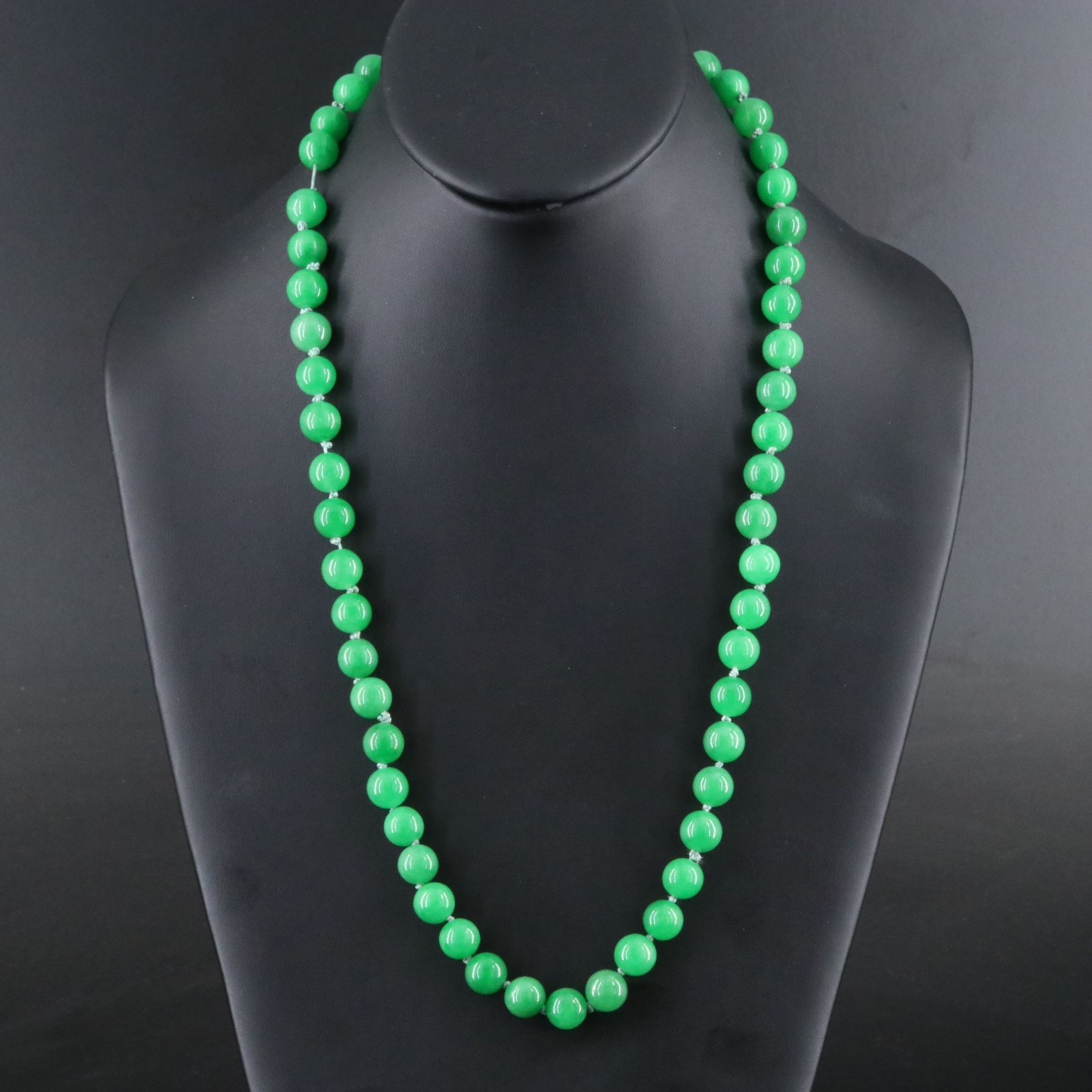 Jadeite Necklace with 14K Clasp