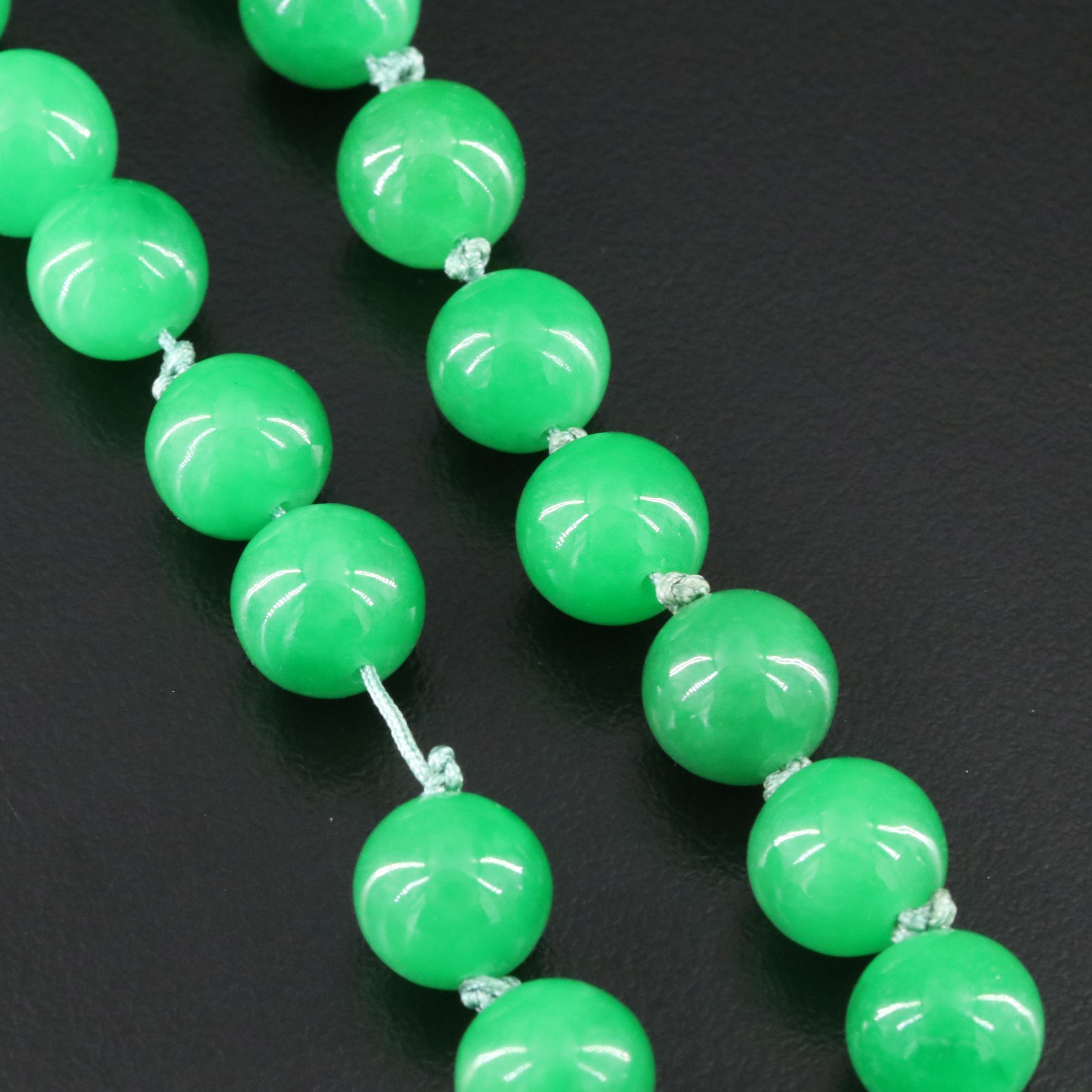 Jadeite Necklace with 14K Clasp