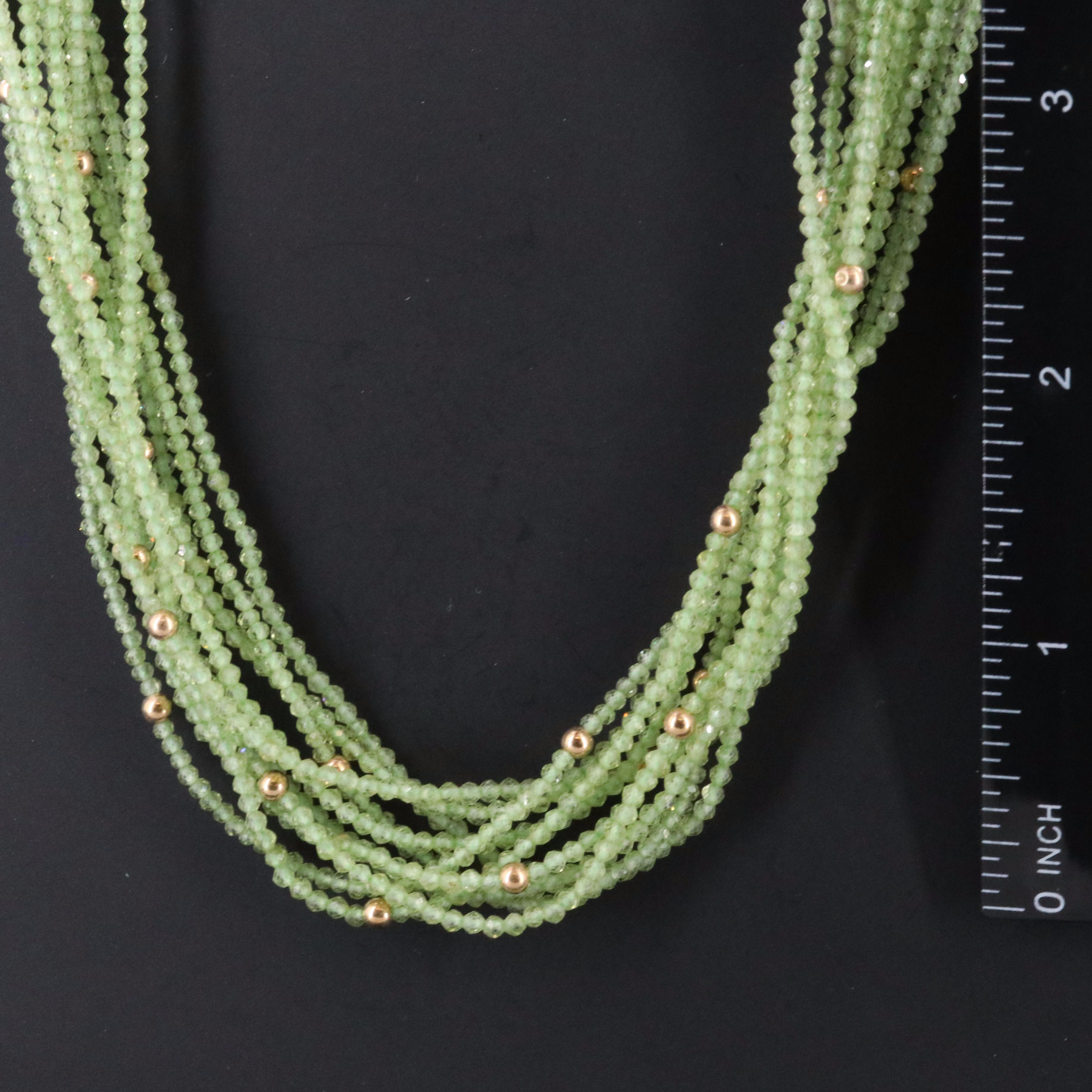 14K Peridot Multi-Strand Necklace