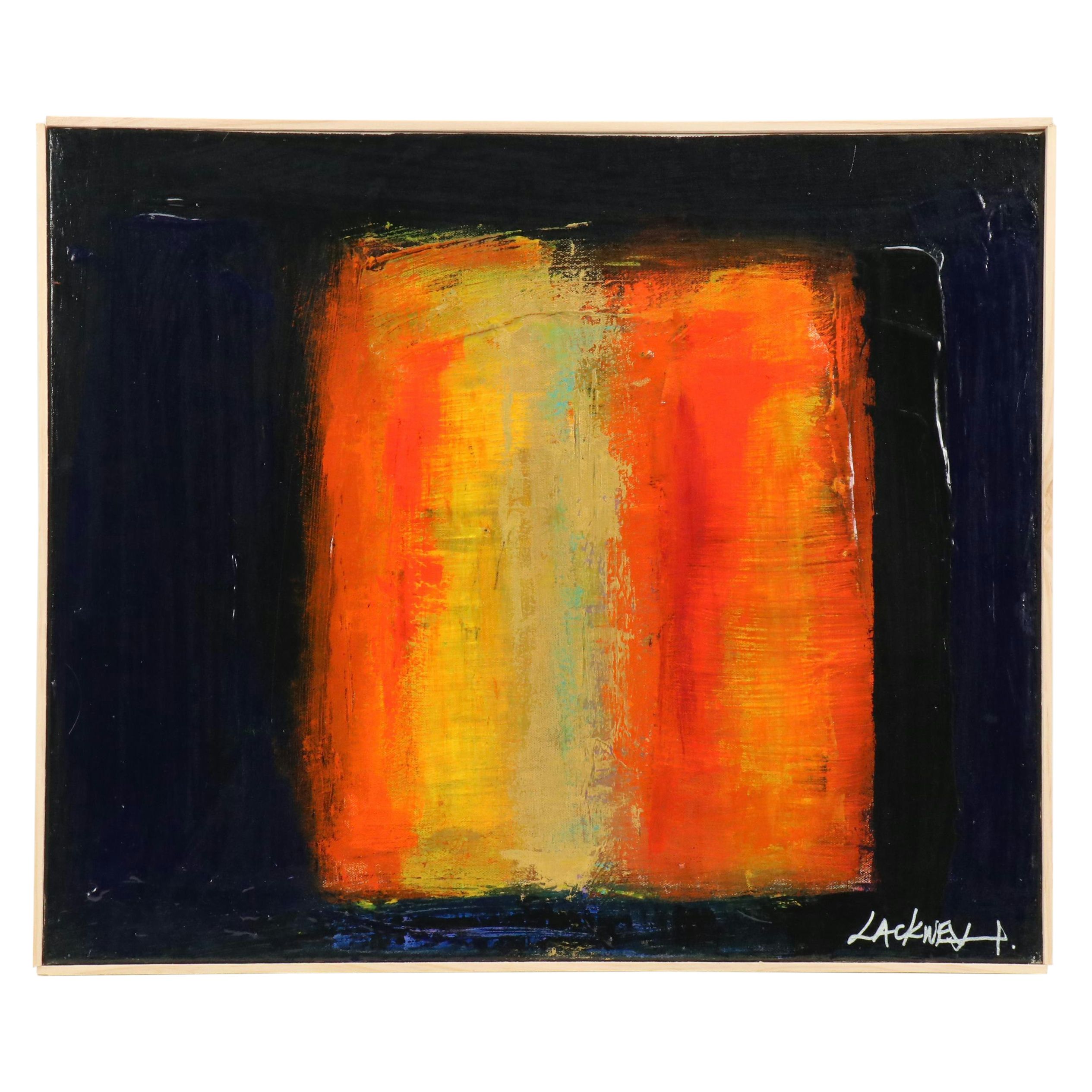 Robert R. Lackney Abstract Acrylic Painting "One of a Kind"