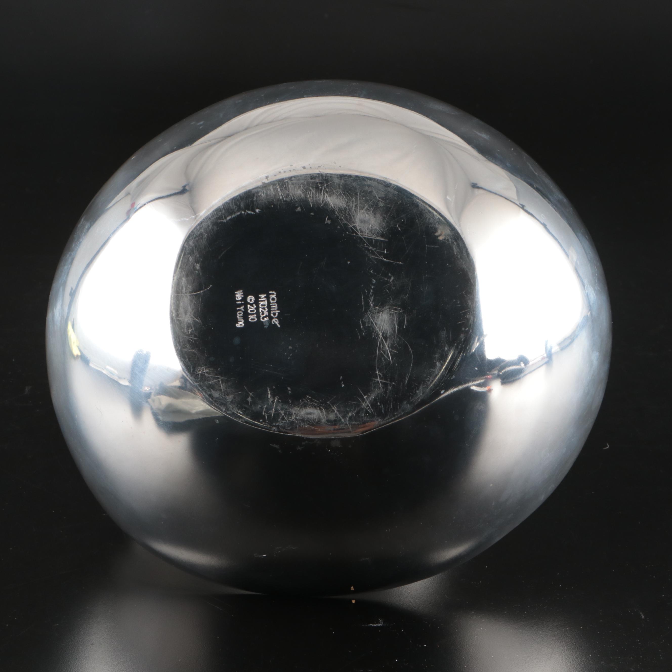 Nambé "Scoop" Chip and Dip Bowl and Ice Bucket with Wooden Lid