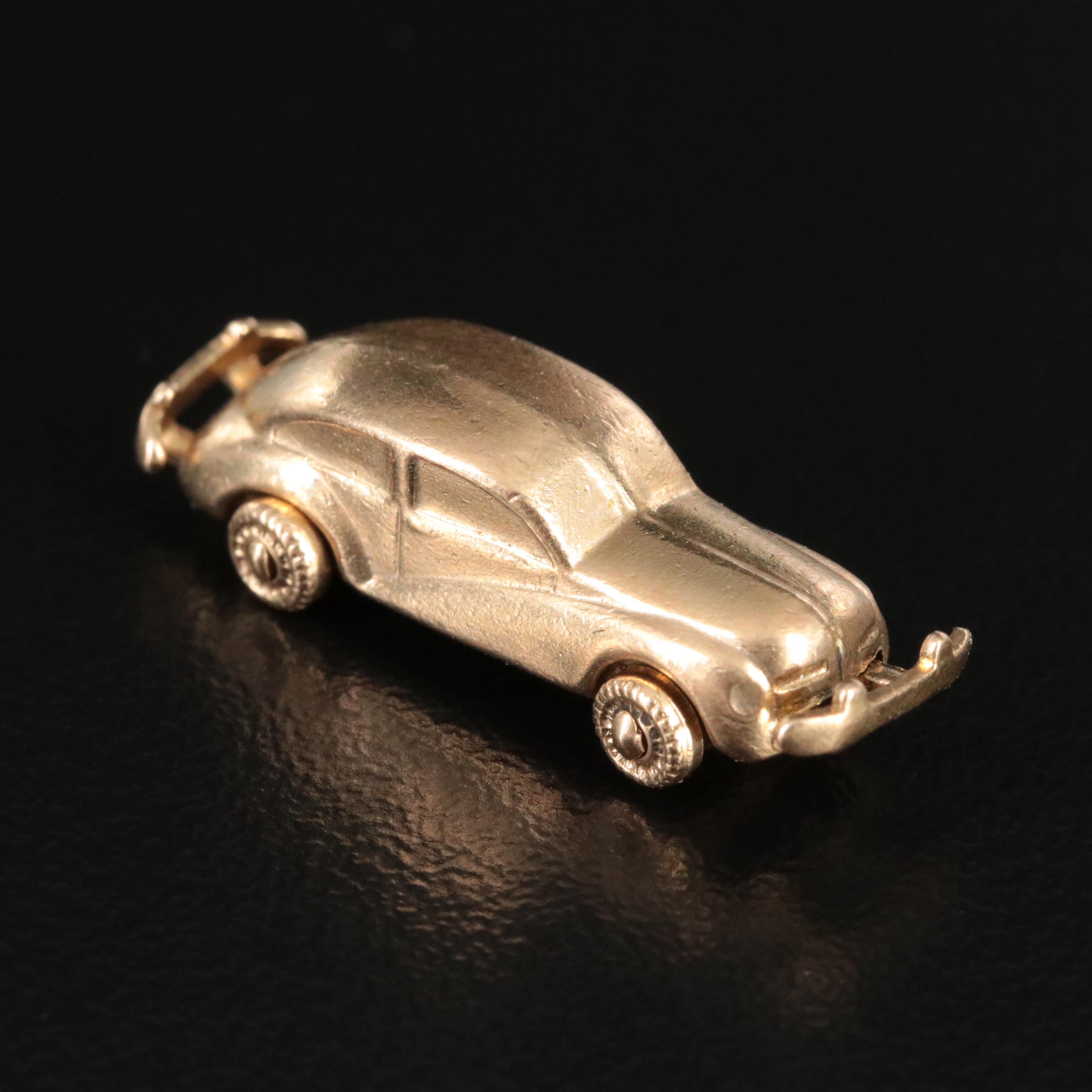 14K Articulated Car Charm Pendant