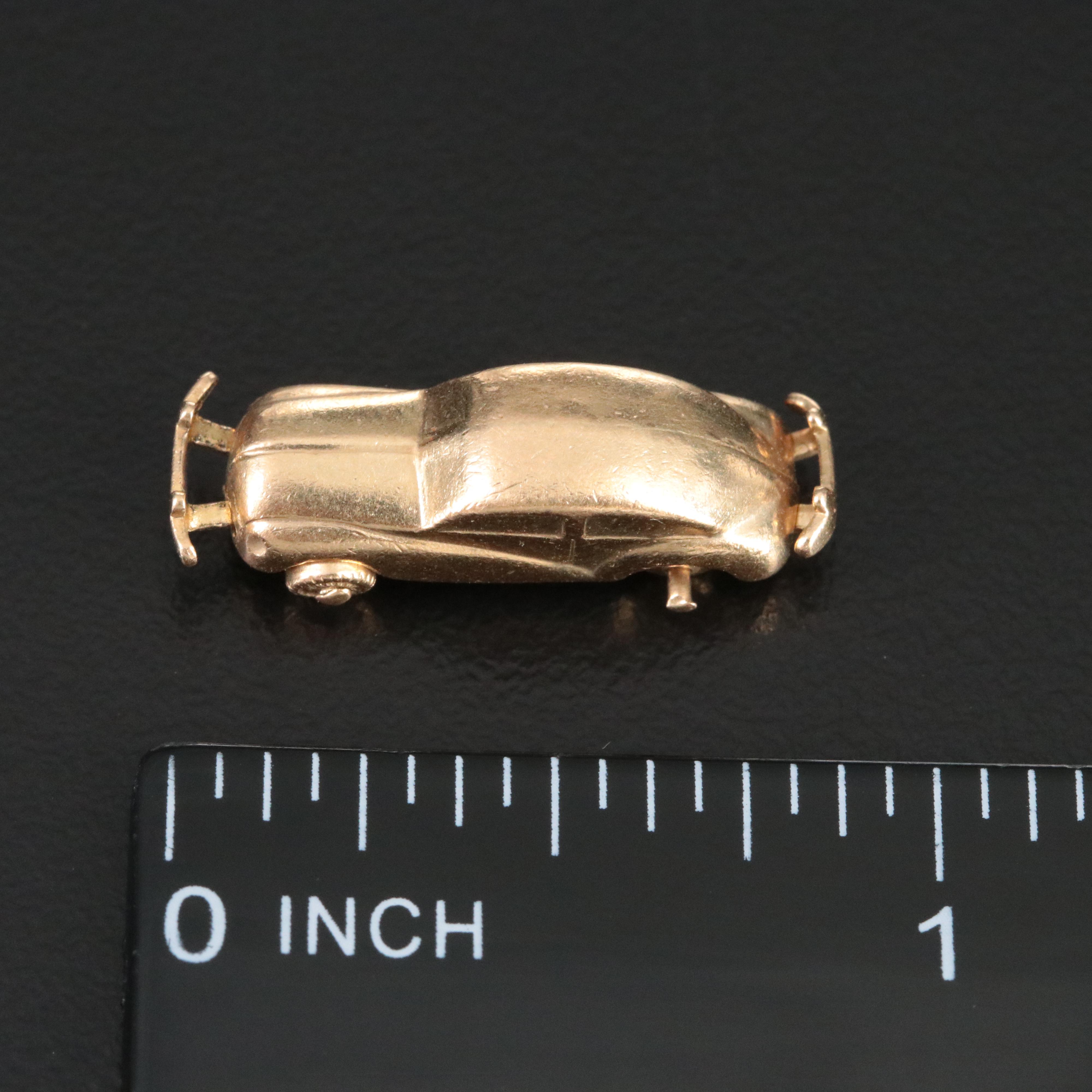 14K Articulated Car Charm Pendant