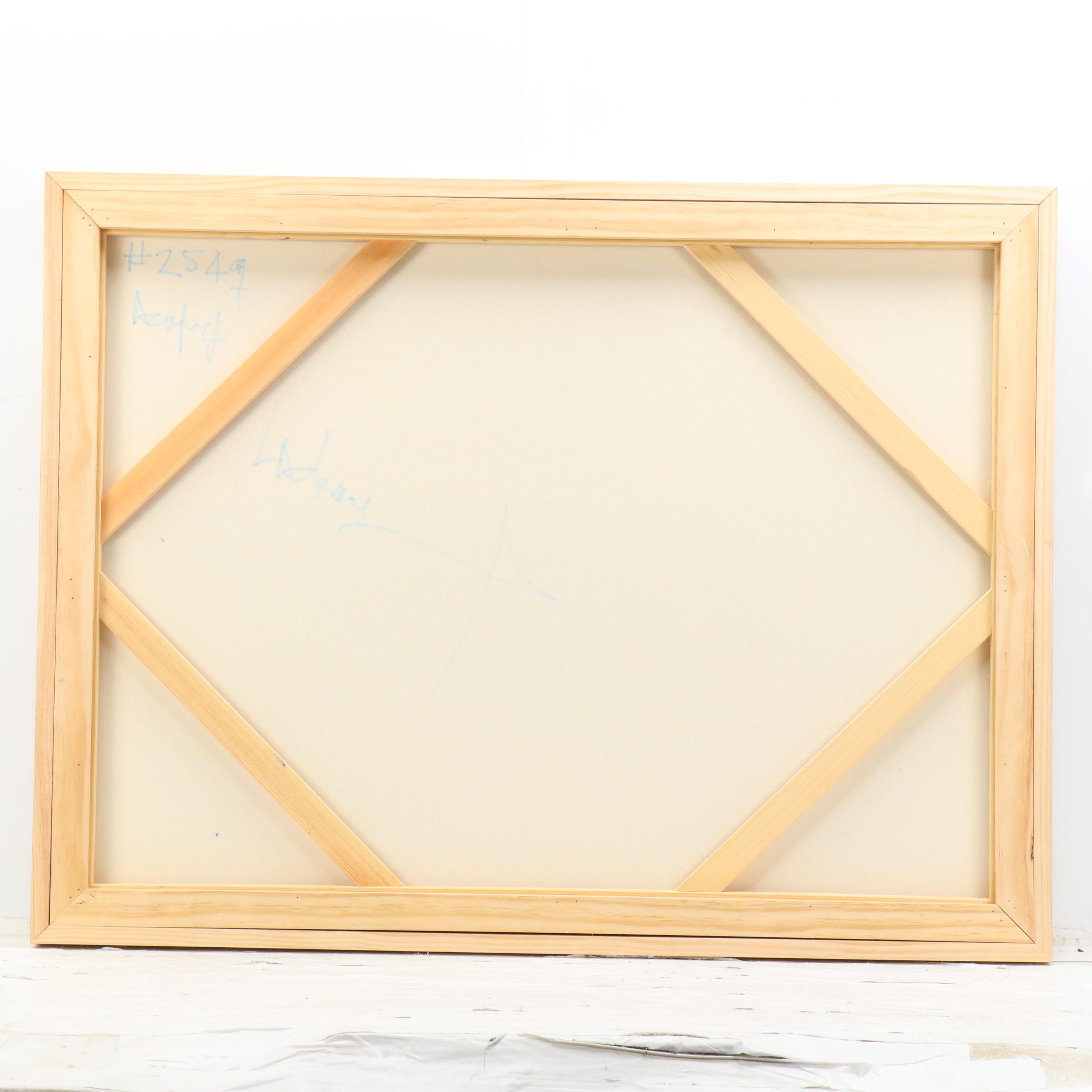 Robert R. Lackney Abstract Acrylic Painting "Awake," 21st Century