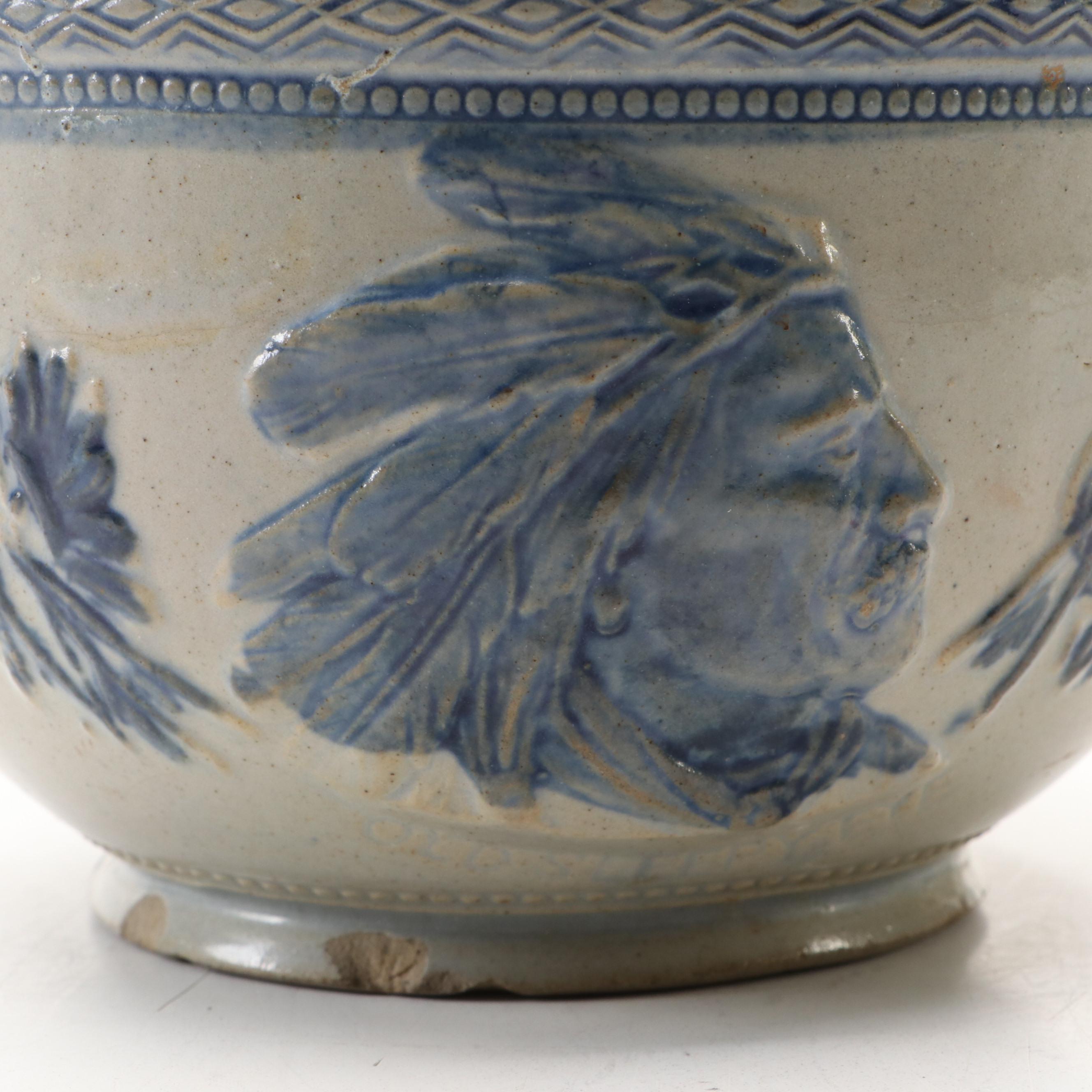 Old Sleepy Eye Pottery Salt Glazed Stoneware Bowl, Early 20th Century