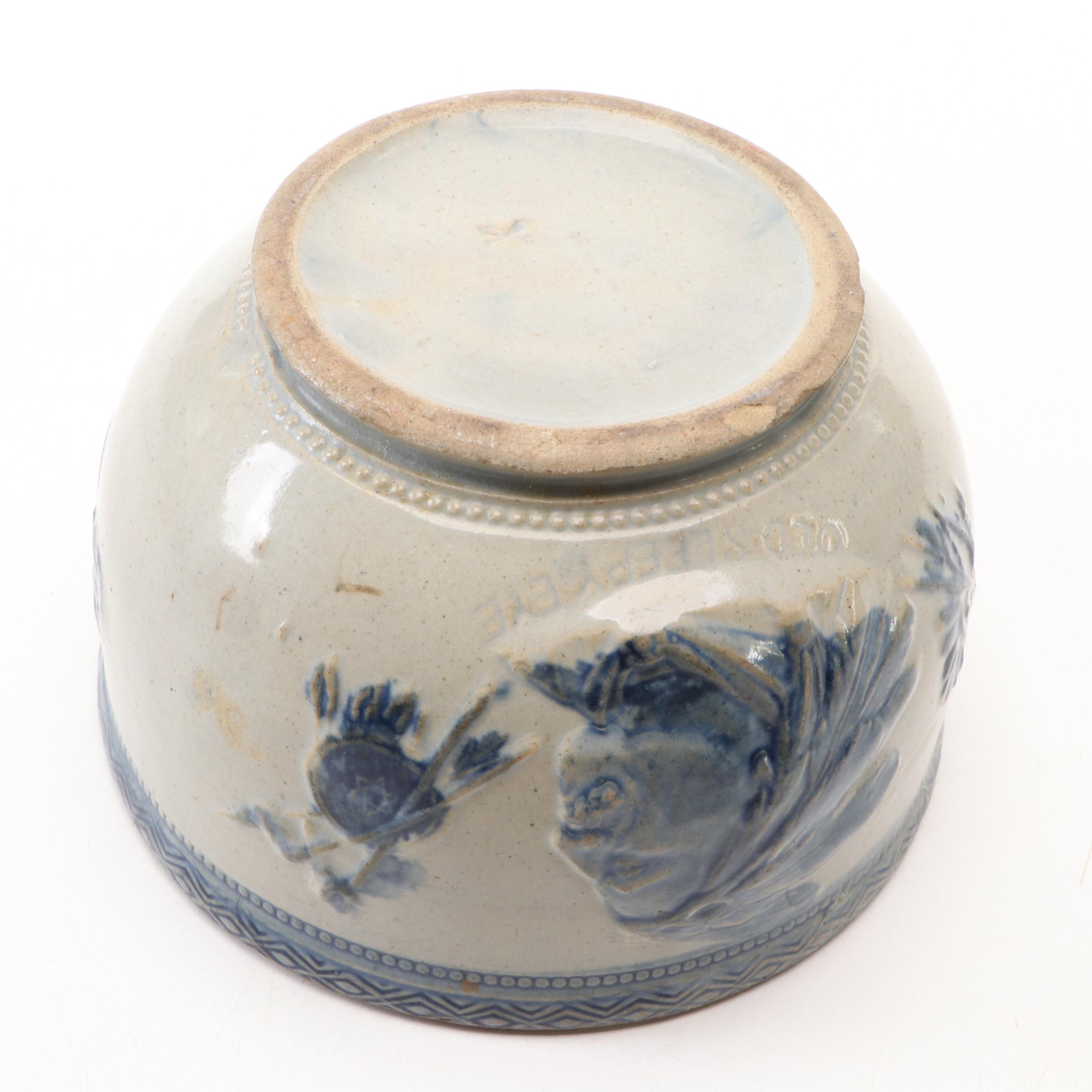 Old Sleepy Eye Pottery Salt Glazed Stoneware Bowl, Early 20th Century