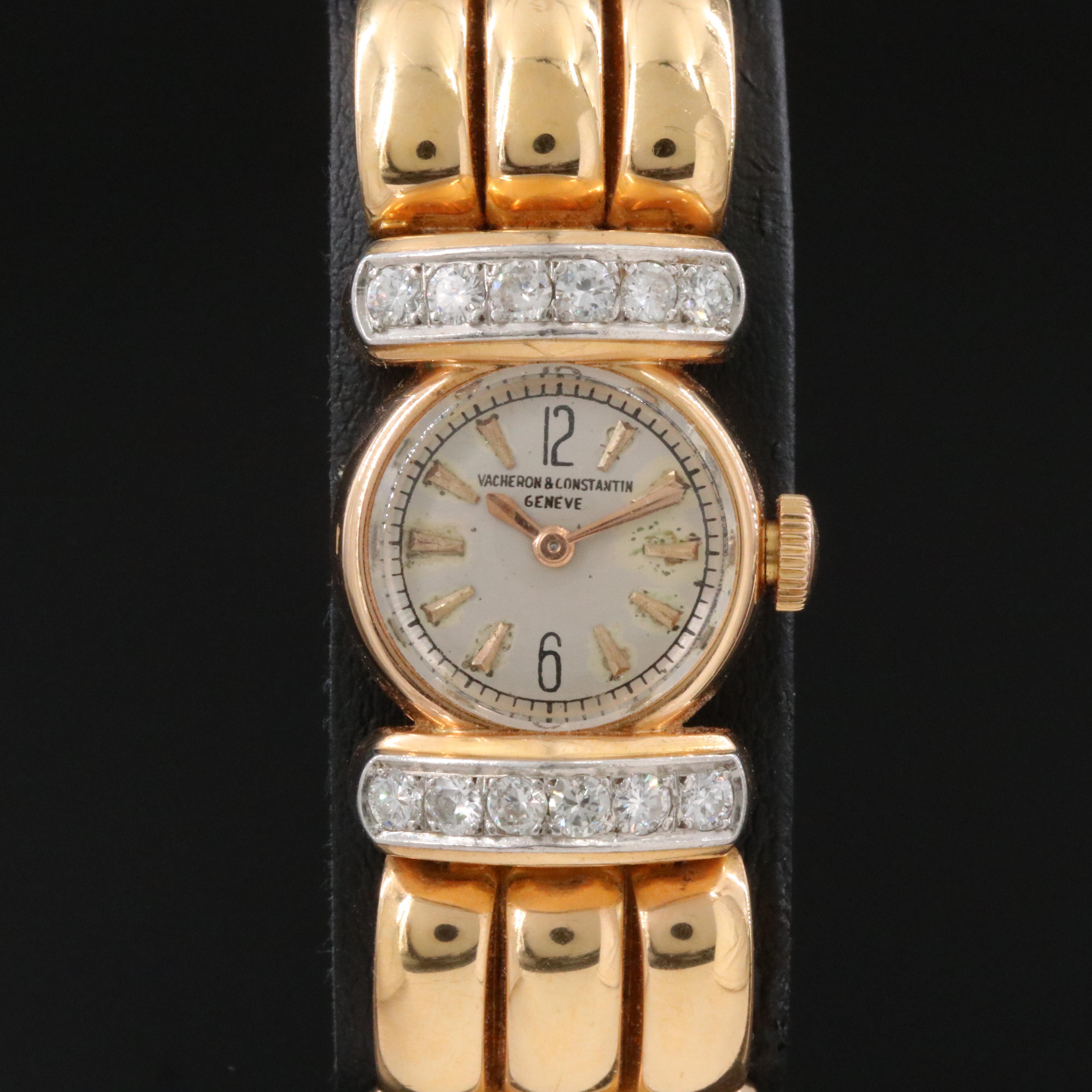 Vacheron Constantin 18K Gold & Diamond Vintage Cocktail Watch c.1960s