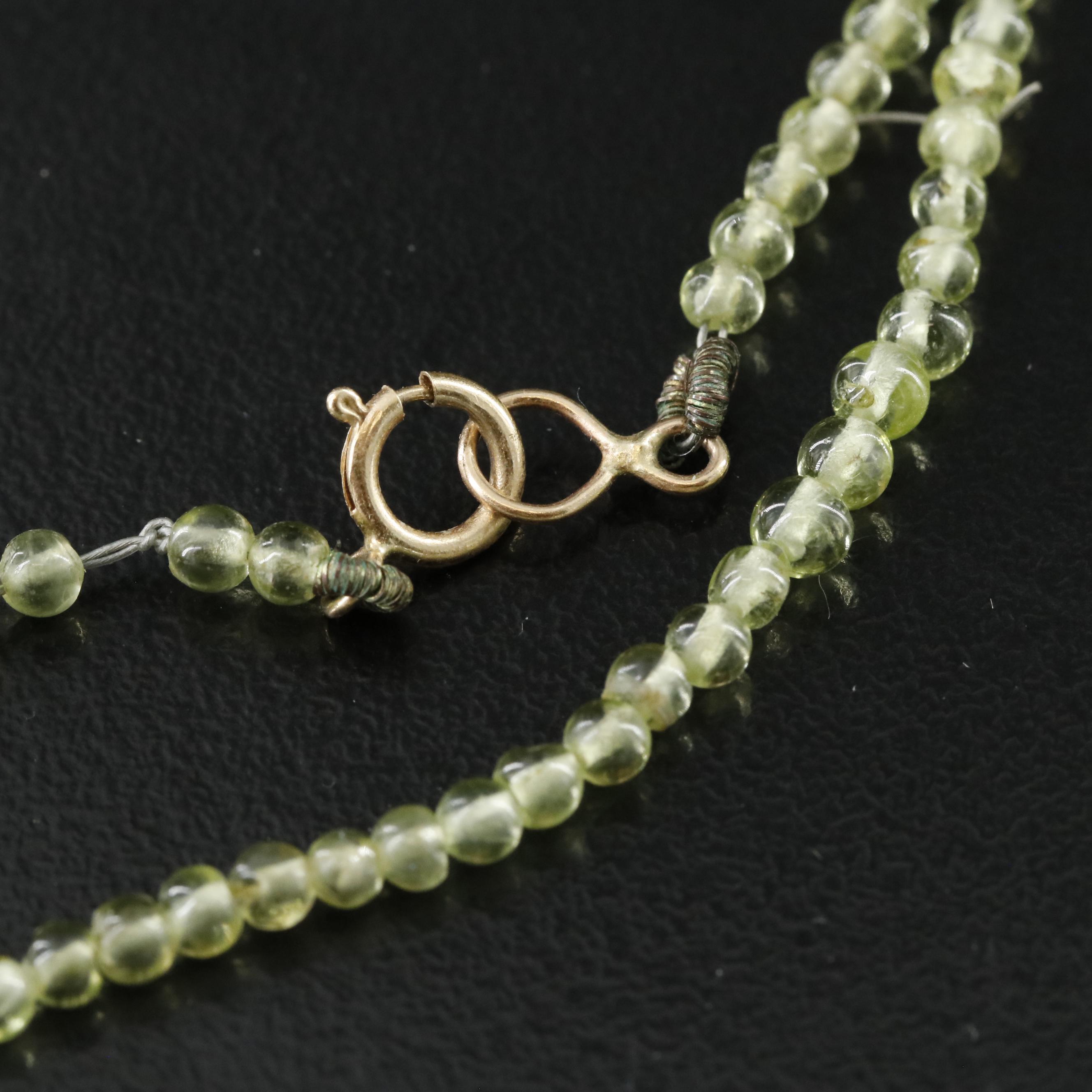 Garnet and Peridot Necklaces Featuring 14K Accents