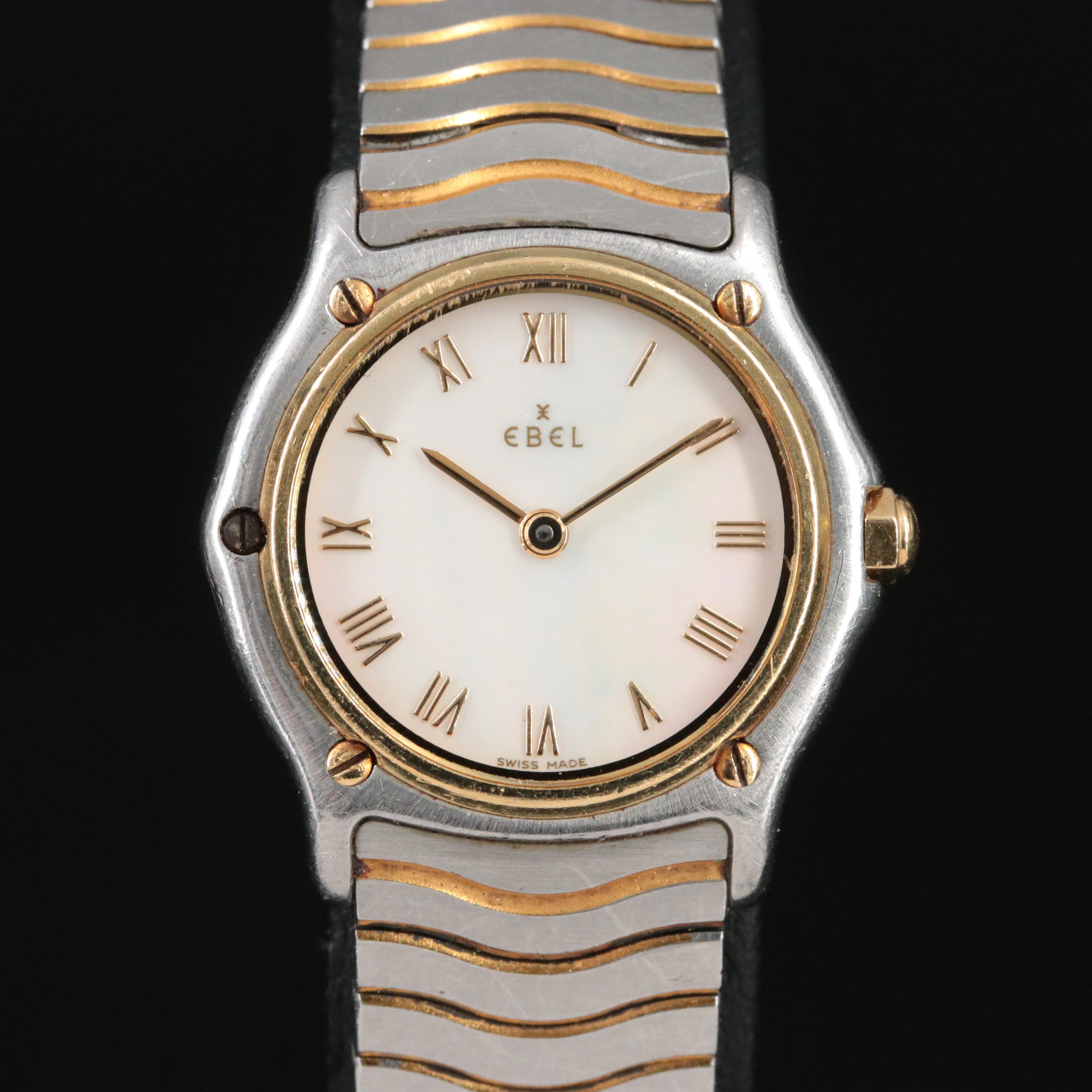 Ebel Classic Wave Mother-of-Pearl Dial 18K and Stainless Steel 1090121 Watch