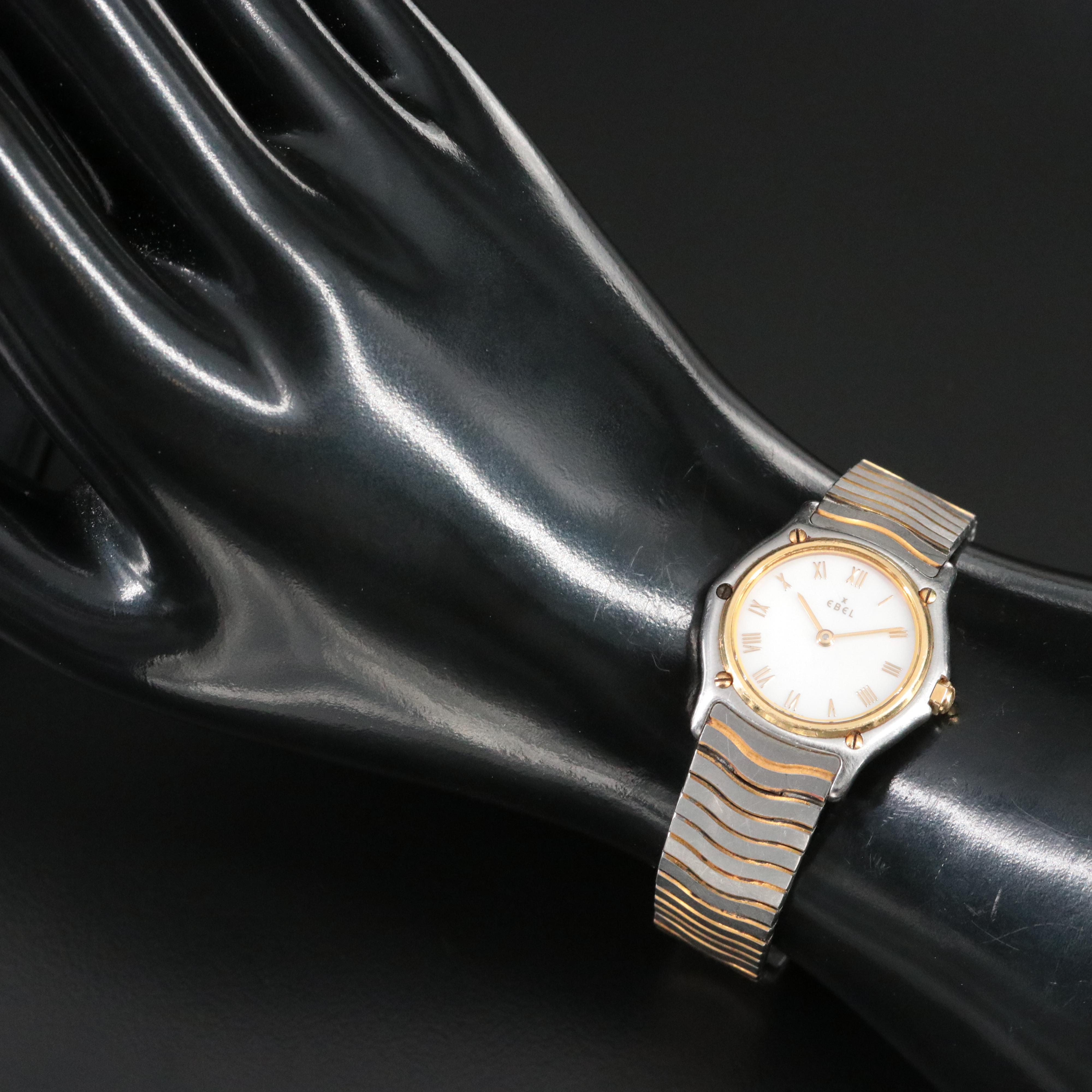 Ebel Classic Wave Mother-of-Pearl Dial 18K and Stainless Steel 1090121 Watch