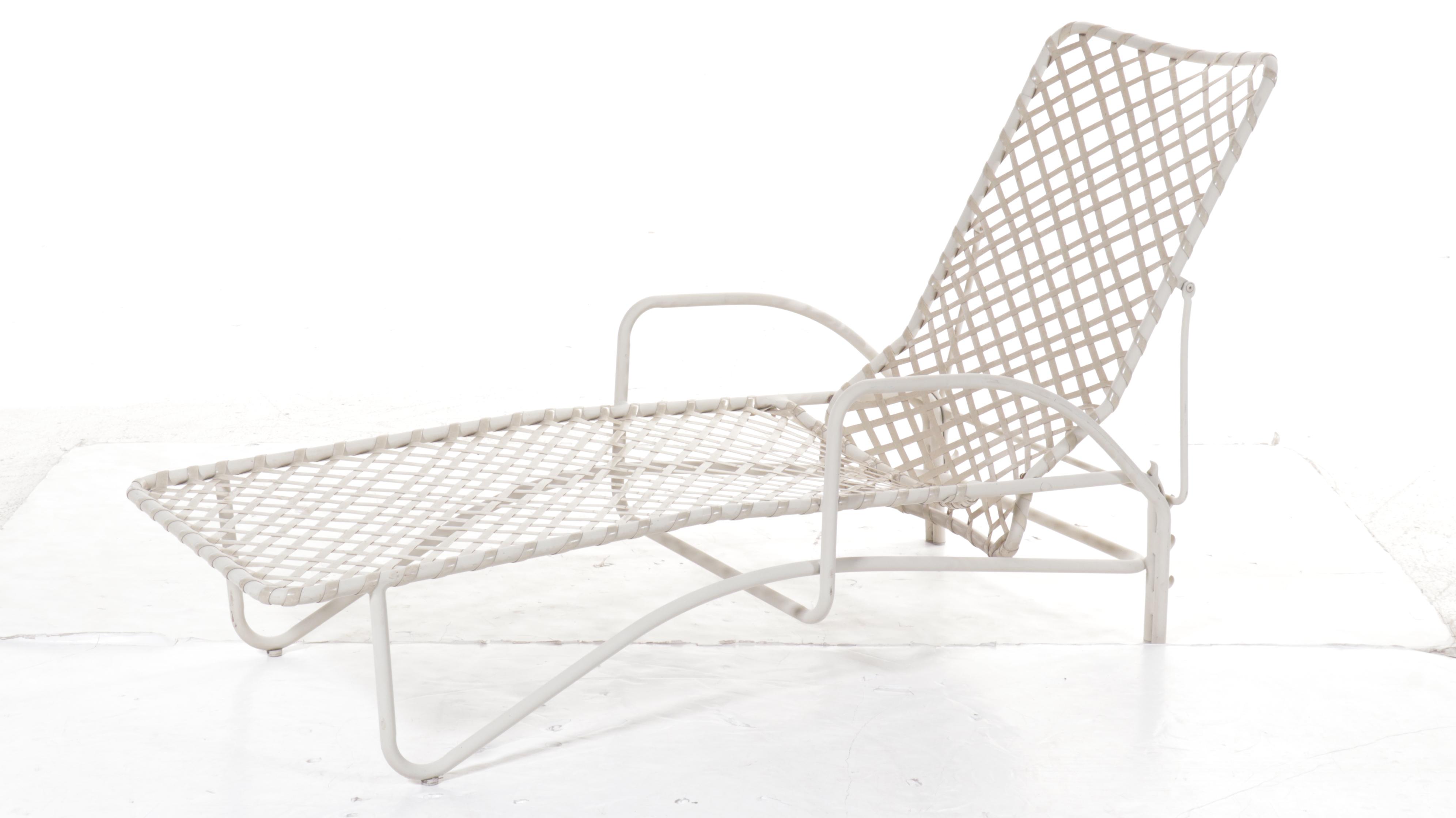 Pair of Brown Jordan Vinyl Lattice Weave Chaise Lounges