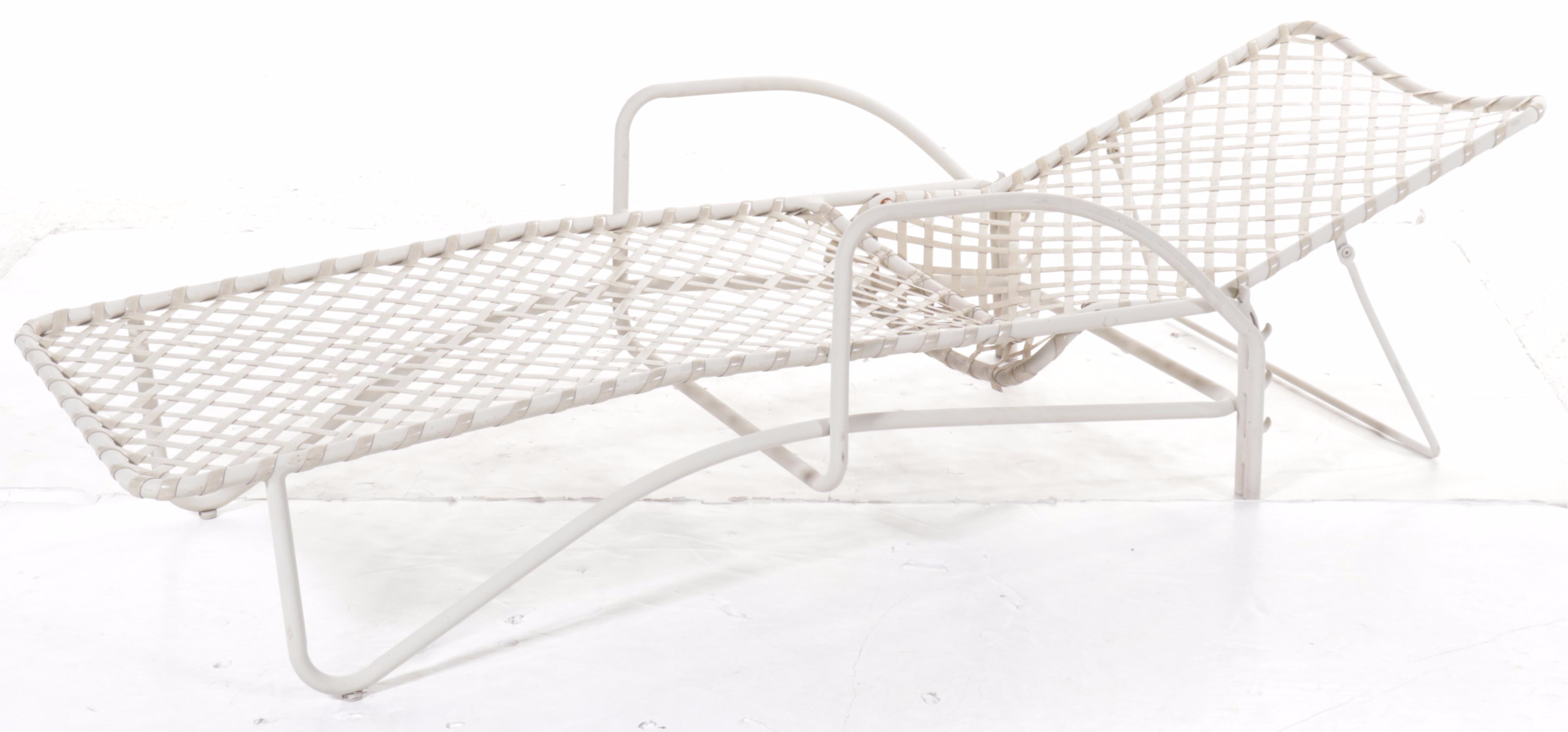 Pair of Brown Jordan Vinyl Lattice Weave Chaise Lounges