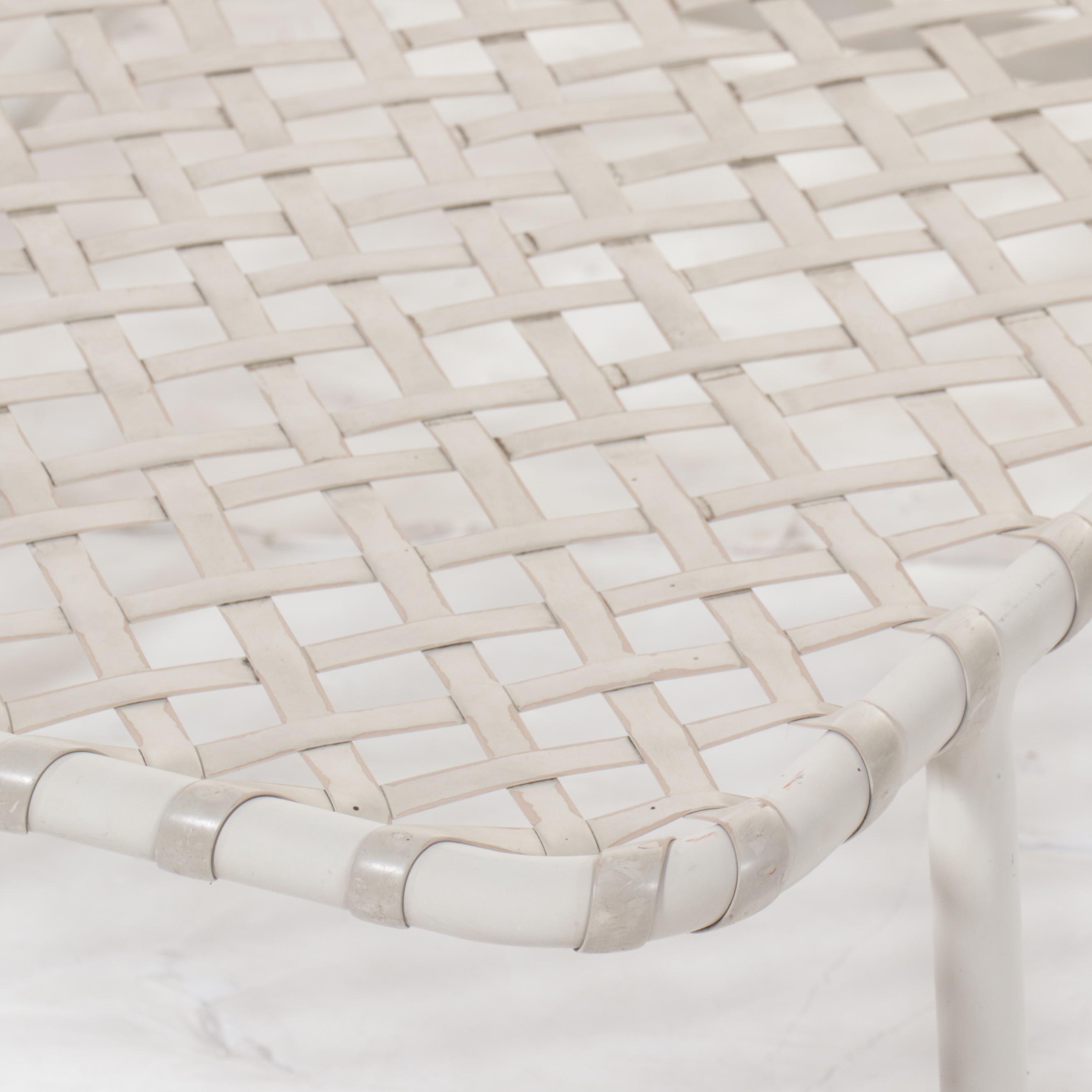 Pair of Brown Jordan Vinyl Lattice Weave Chaise Lounges