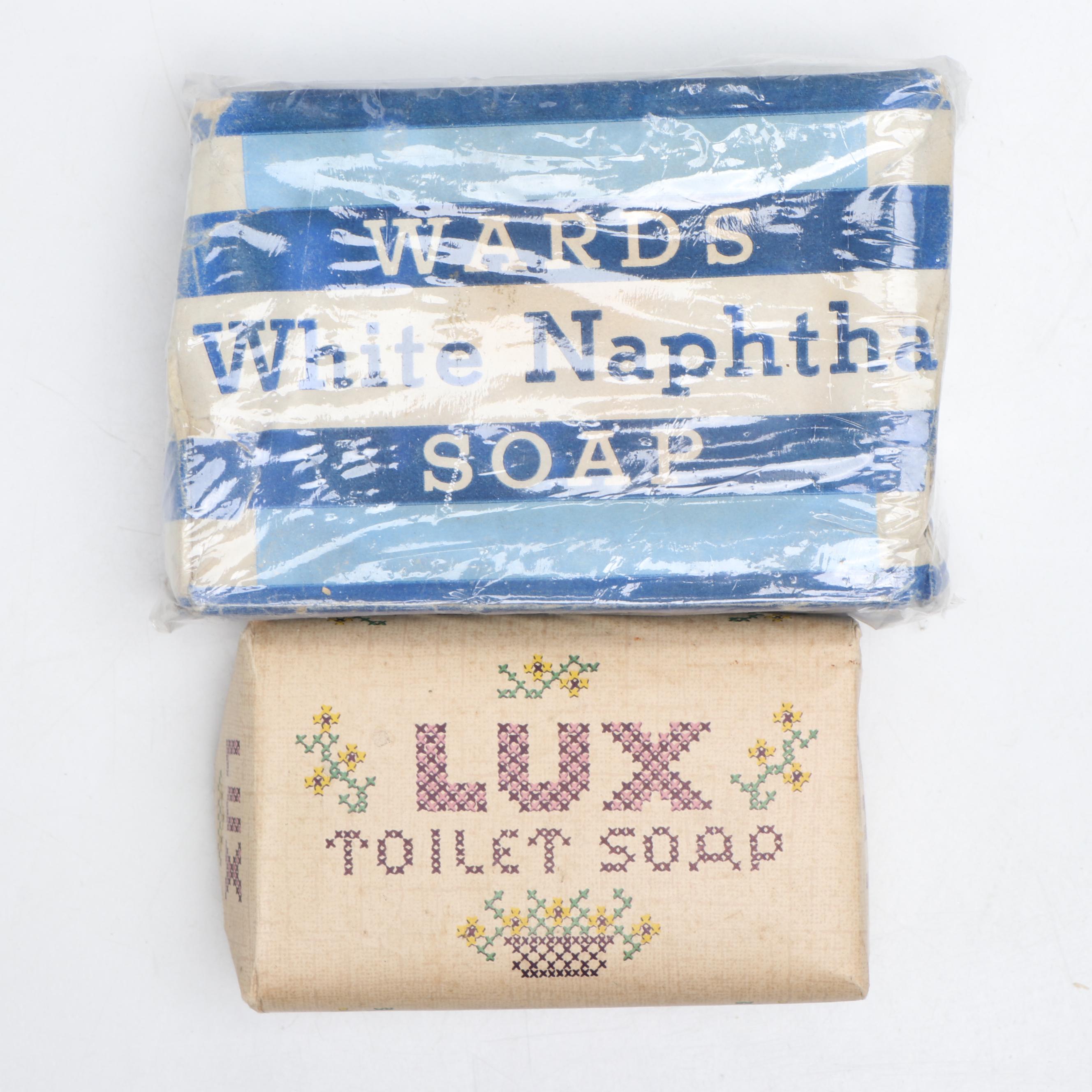 Ivory Soap Framed Ad with Ivory, Wards, Werk's and Other Wrapped Soap Bars