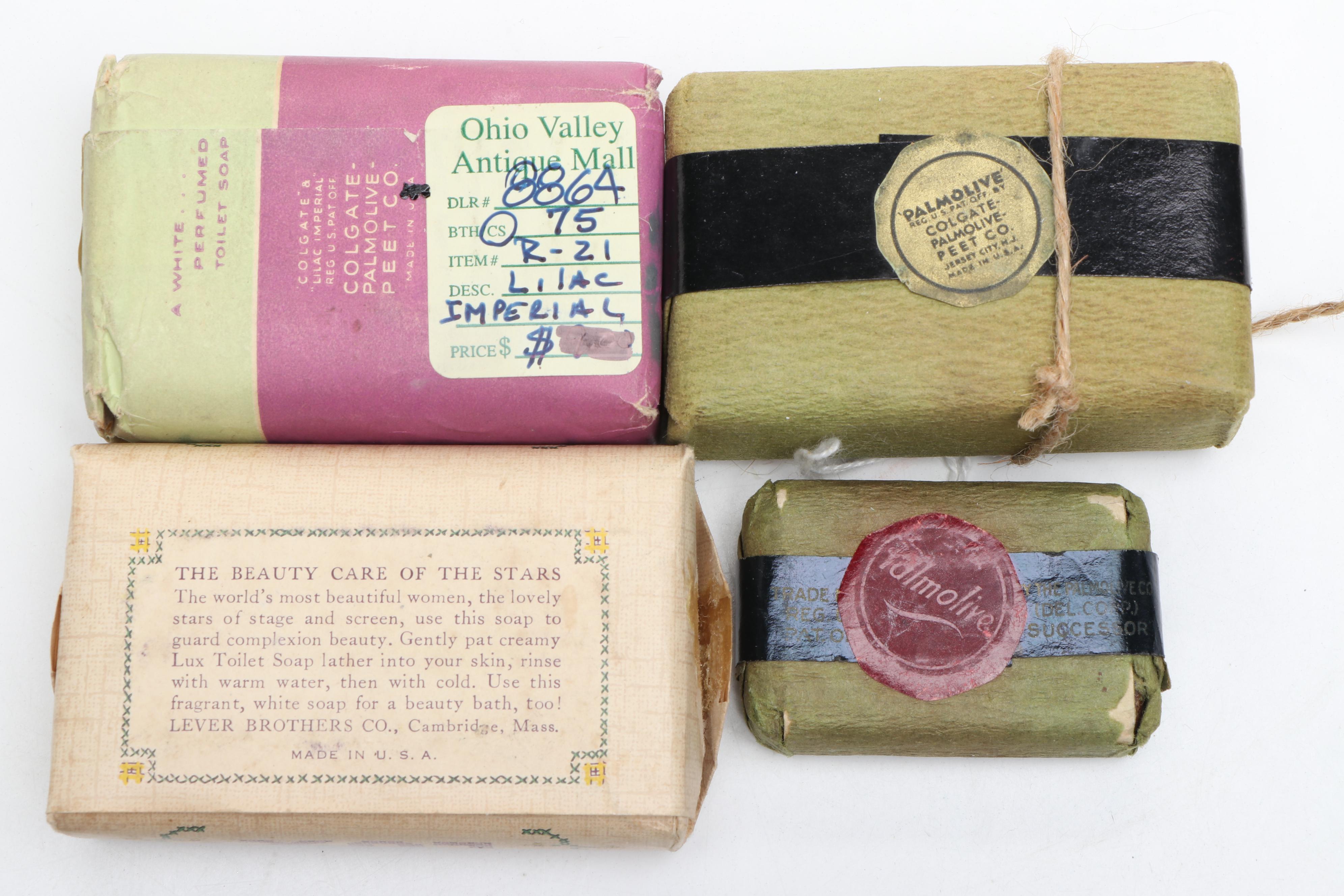 Ivory Soap Framed Ad with Ivory, Wards, Werk's and Other Wrapped Soap Bars