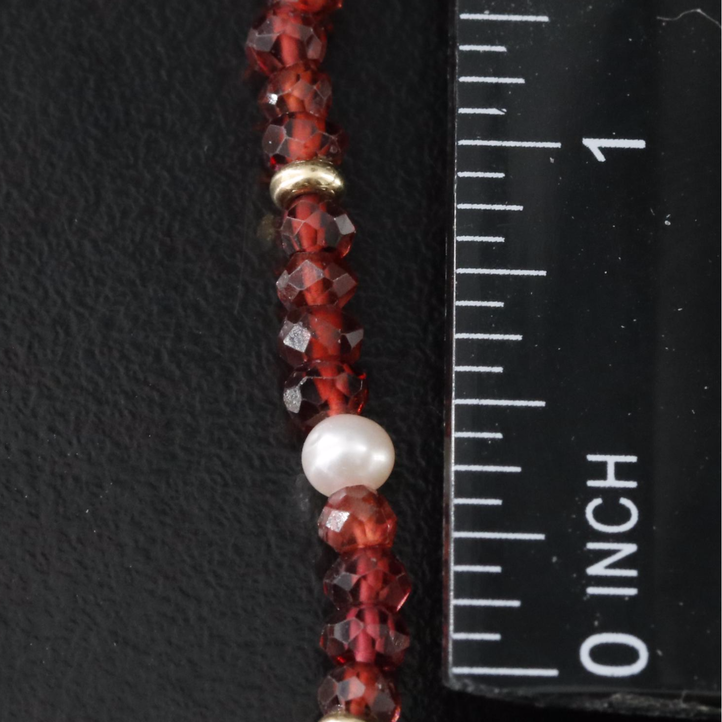 Scrap 14K Bracelet with Garnets and Pearls