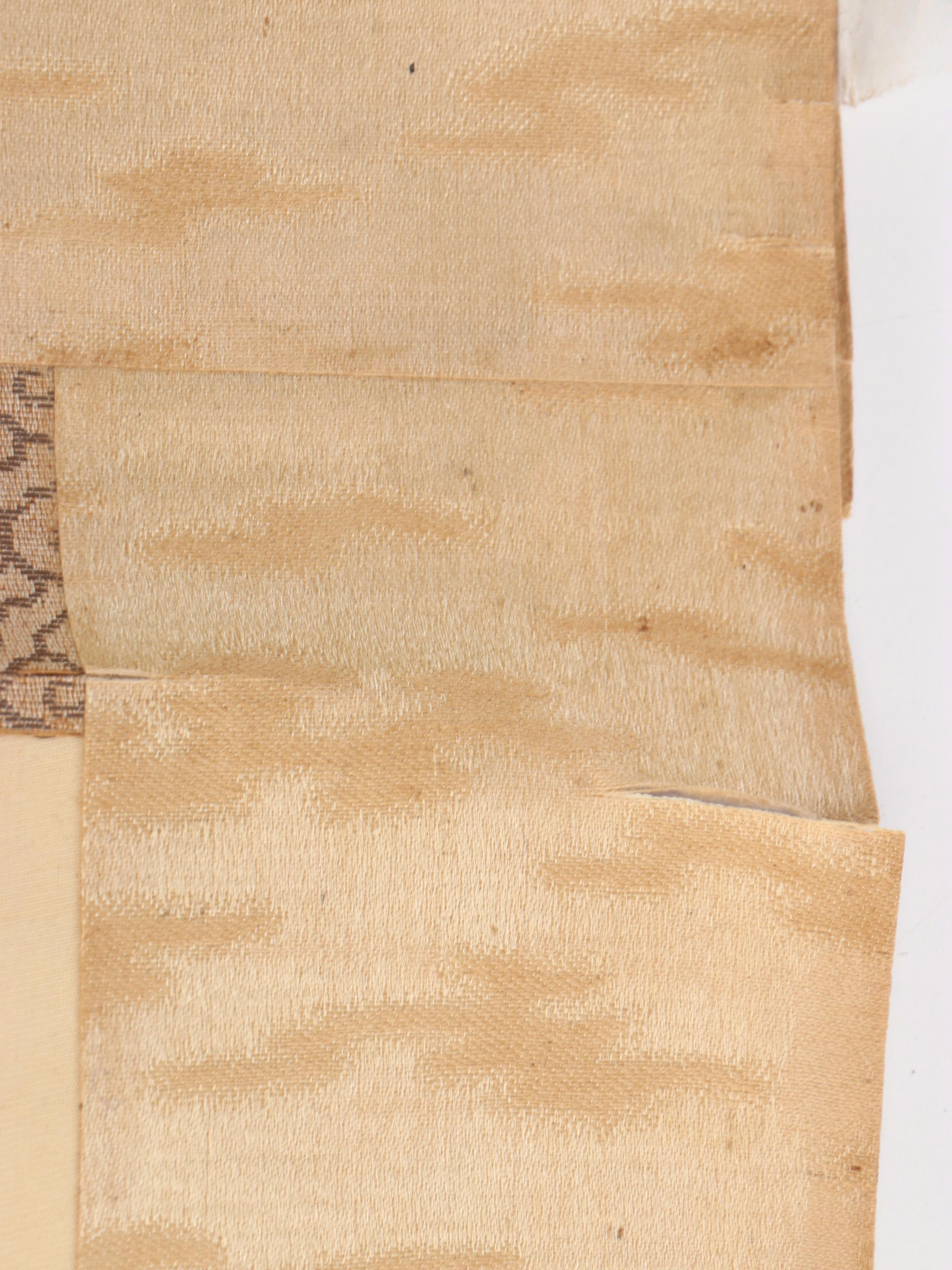 Antique Japanese Kakejiku Scroll Painting of Black Peony and Butterflies