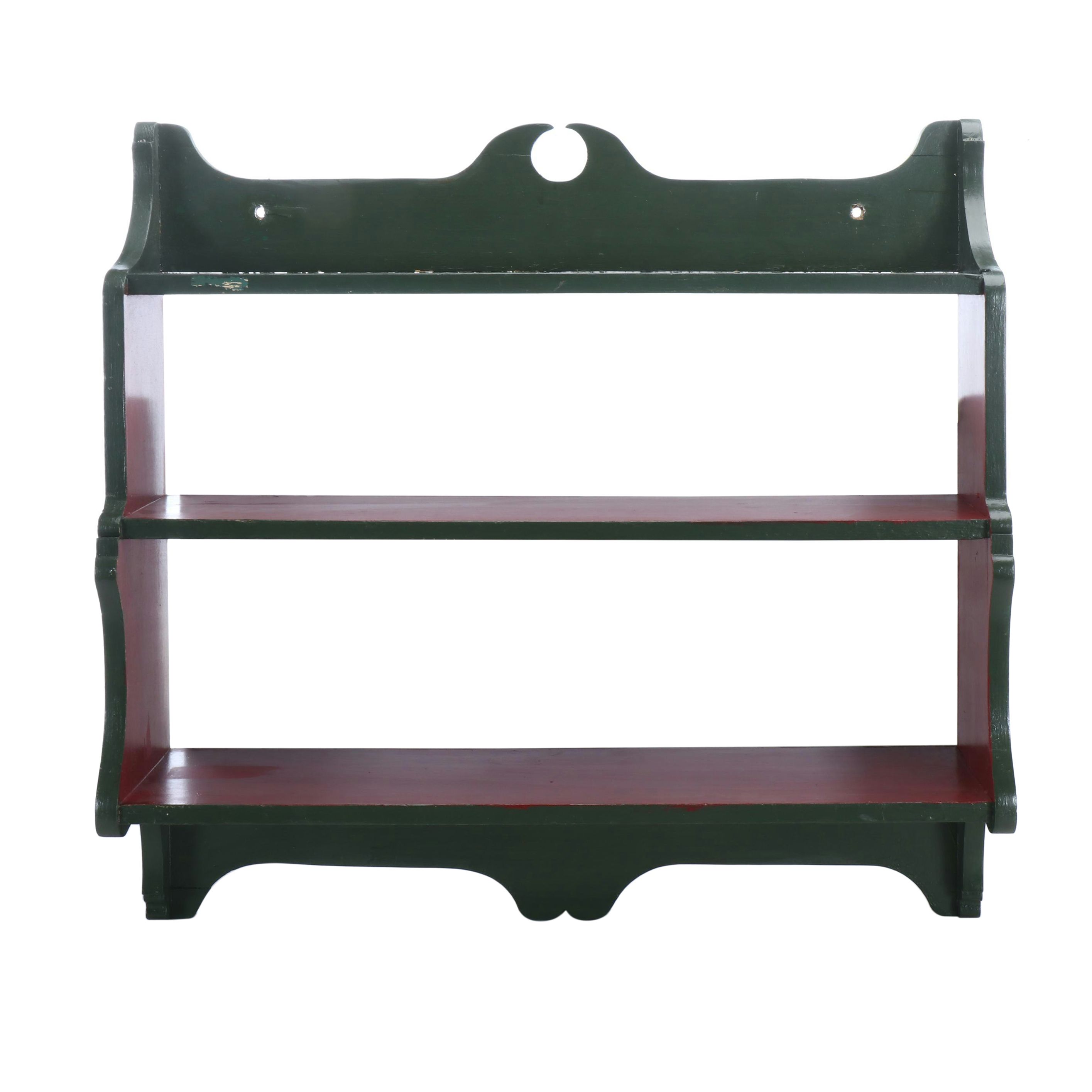 Painted Wooden Wall Shelf