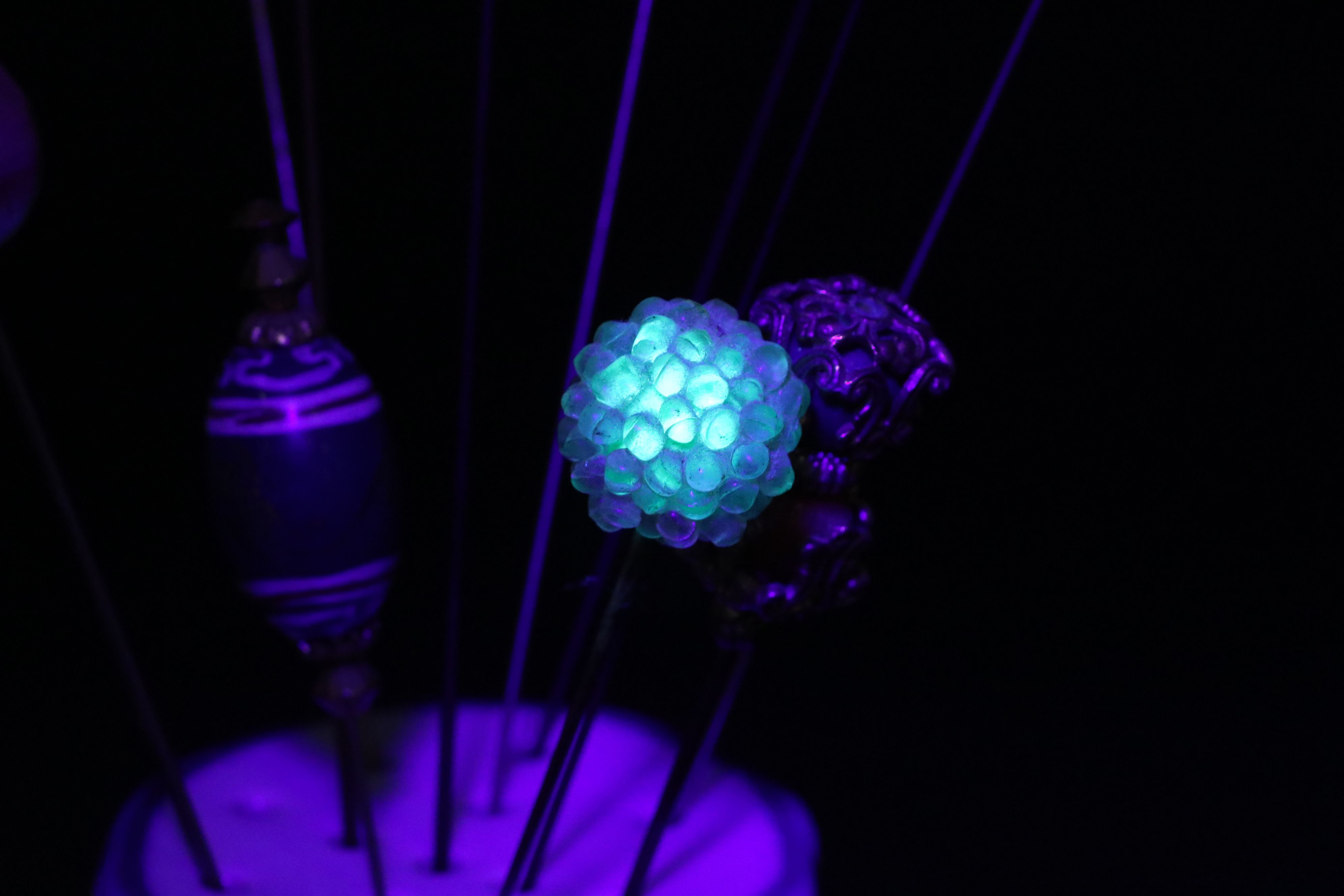 Porcelain and Ceramic Hat Pin Holders with Assortment of Pins