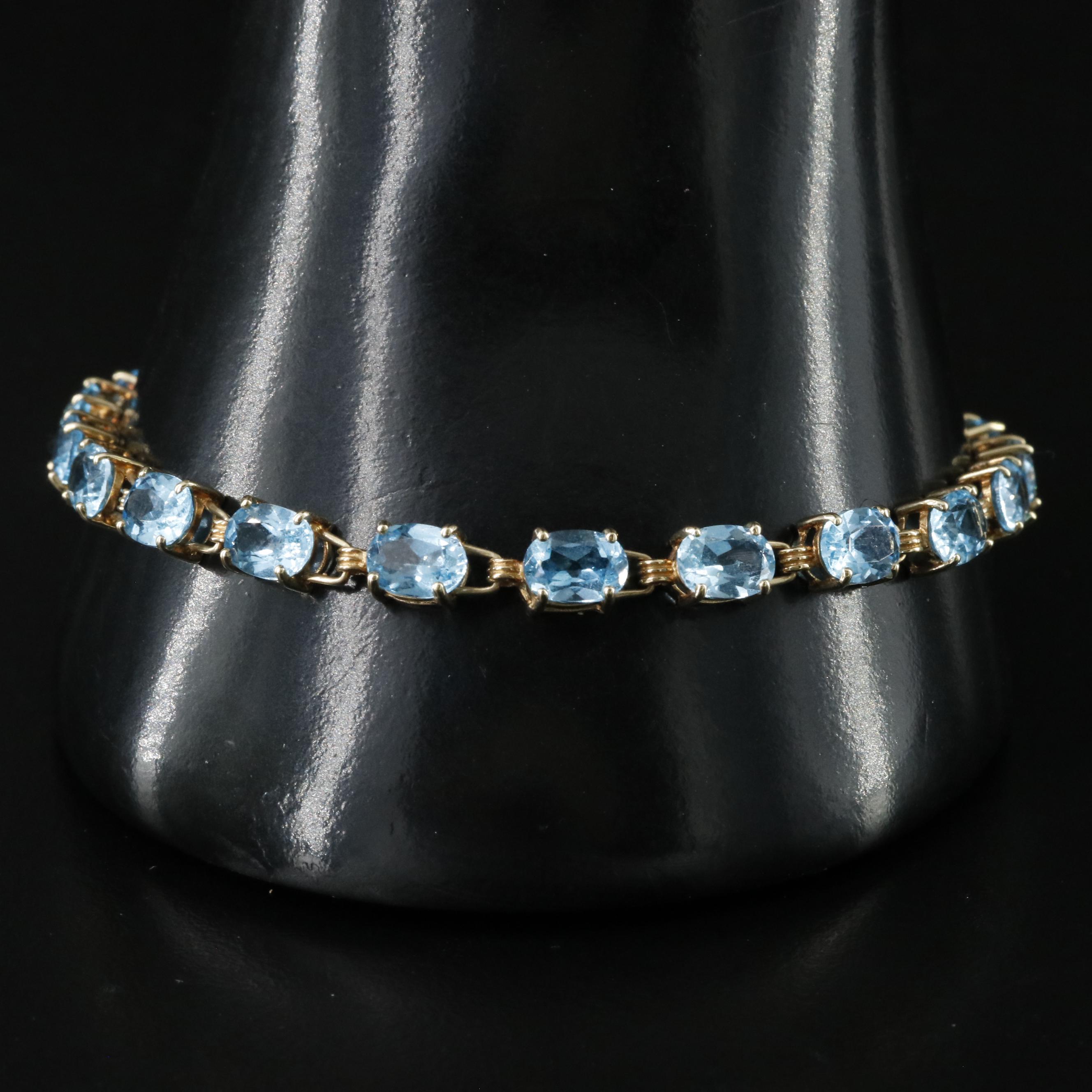 10K Topaz Line Bracelet