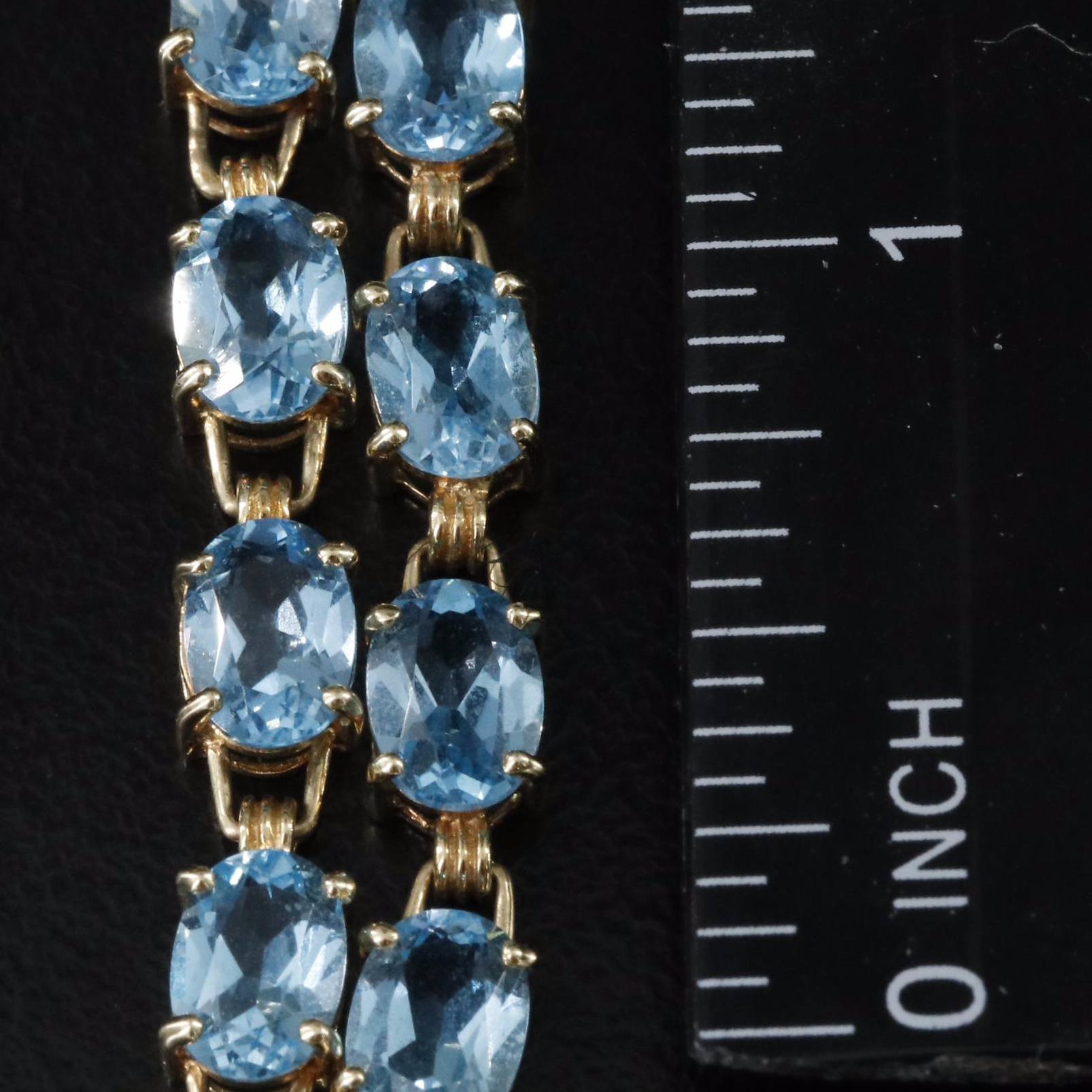10K Topaz Line Bracelet