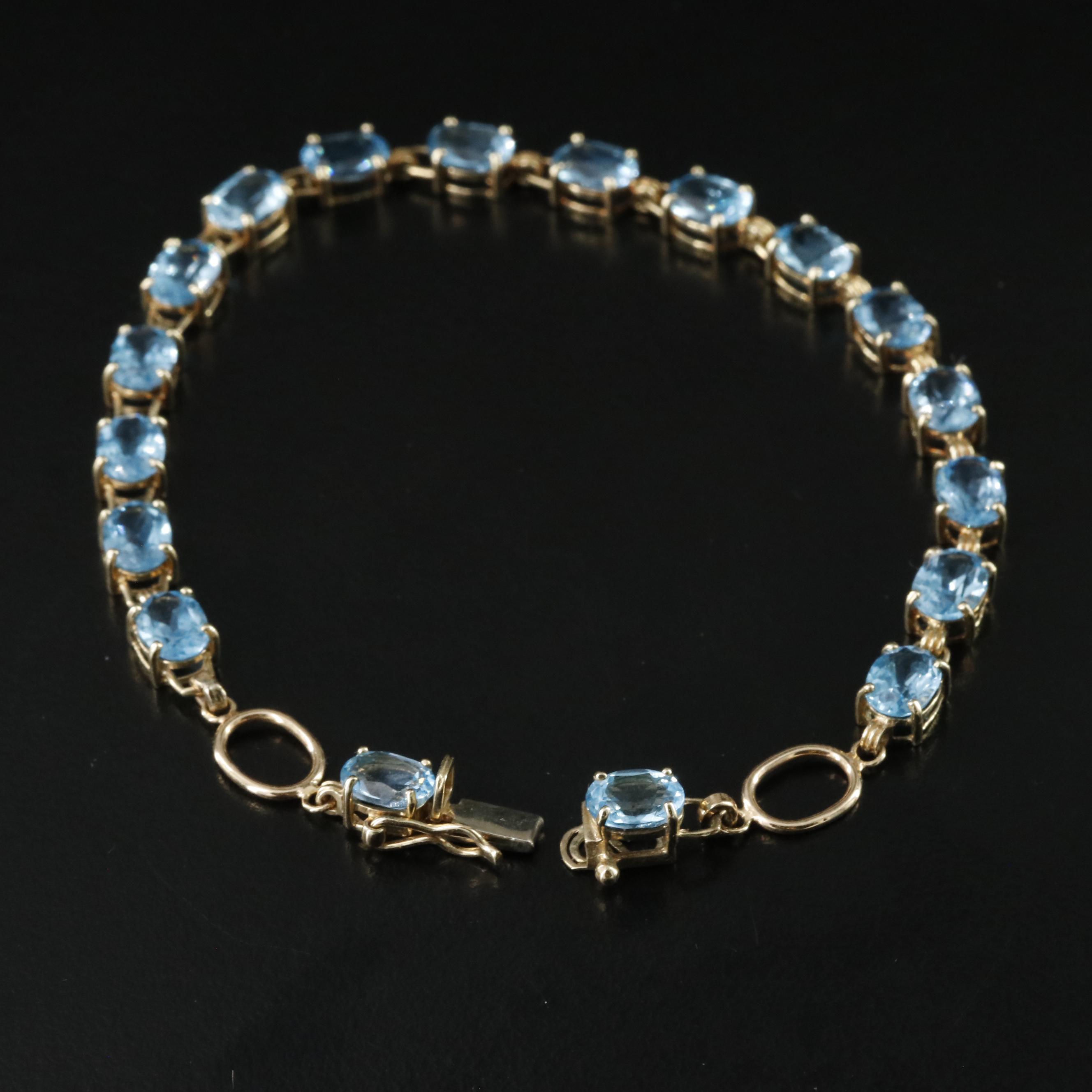10K Topaz Line Bracelet