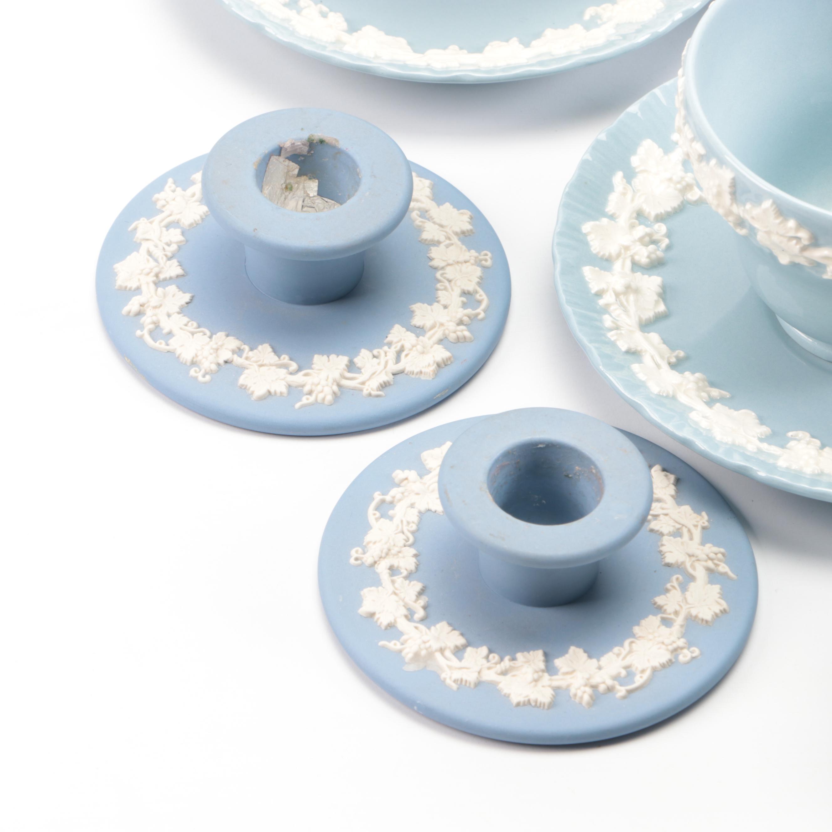 Wedgwood "Cream on Lavender" Shell Edge Table Accessories and Dinnerware