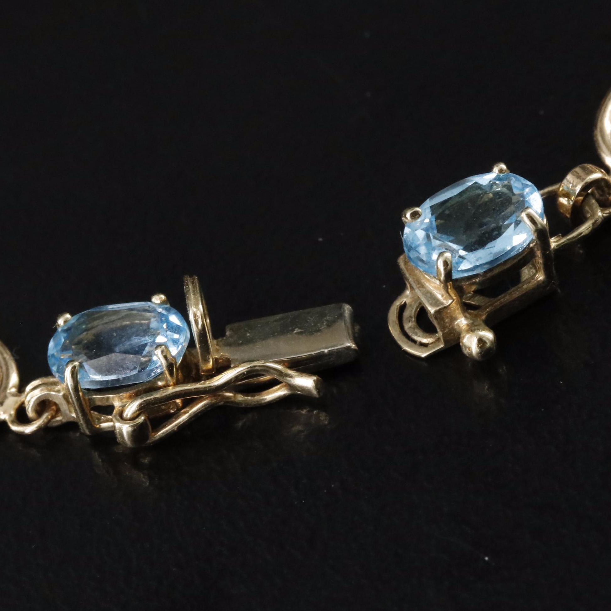 10K Topaz Line Bracelet