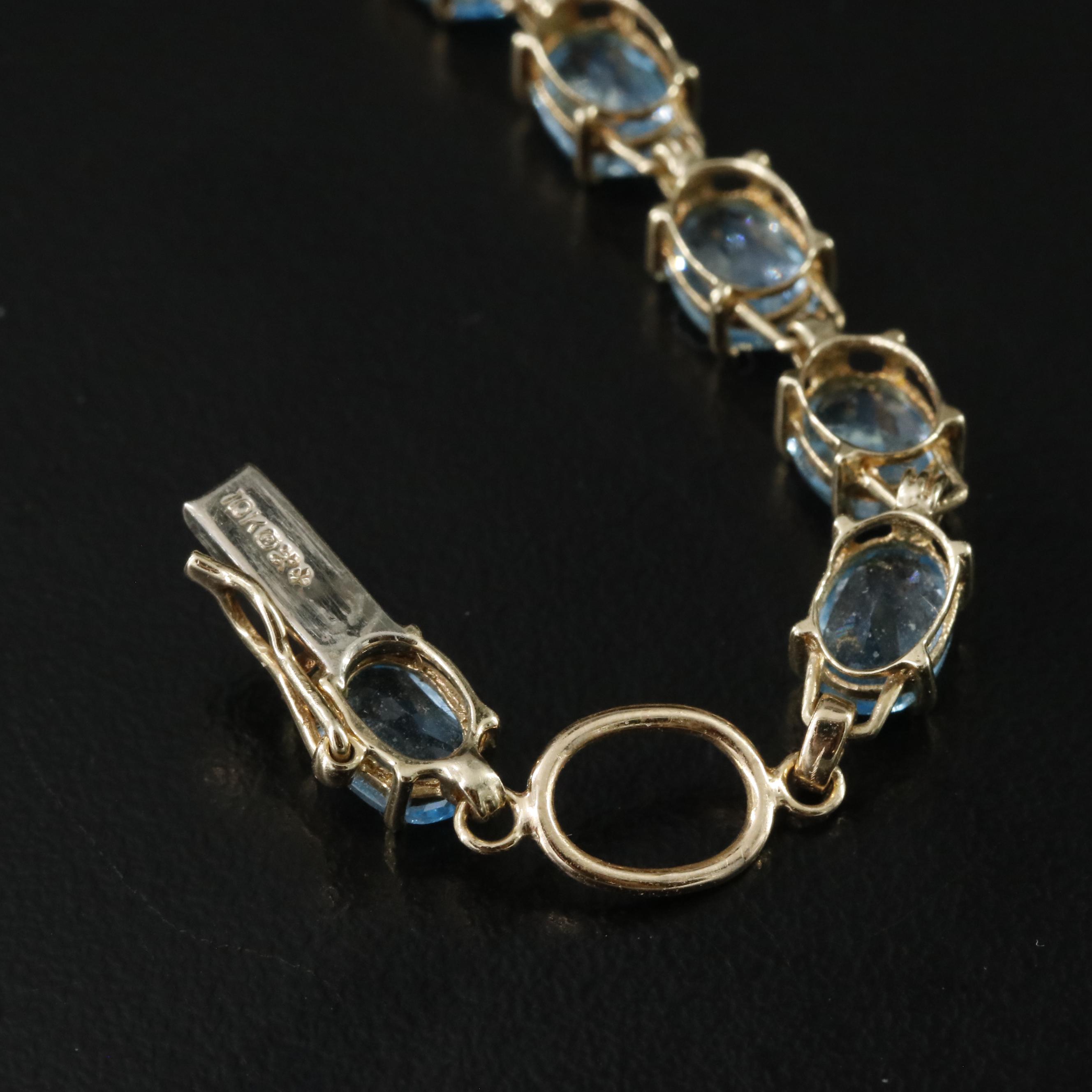 10K Topaz Line Bracelet