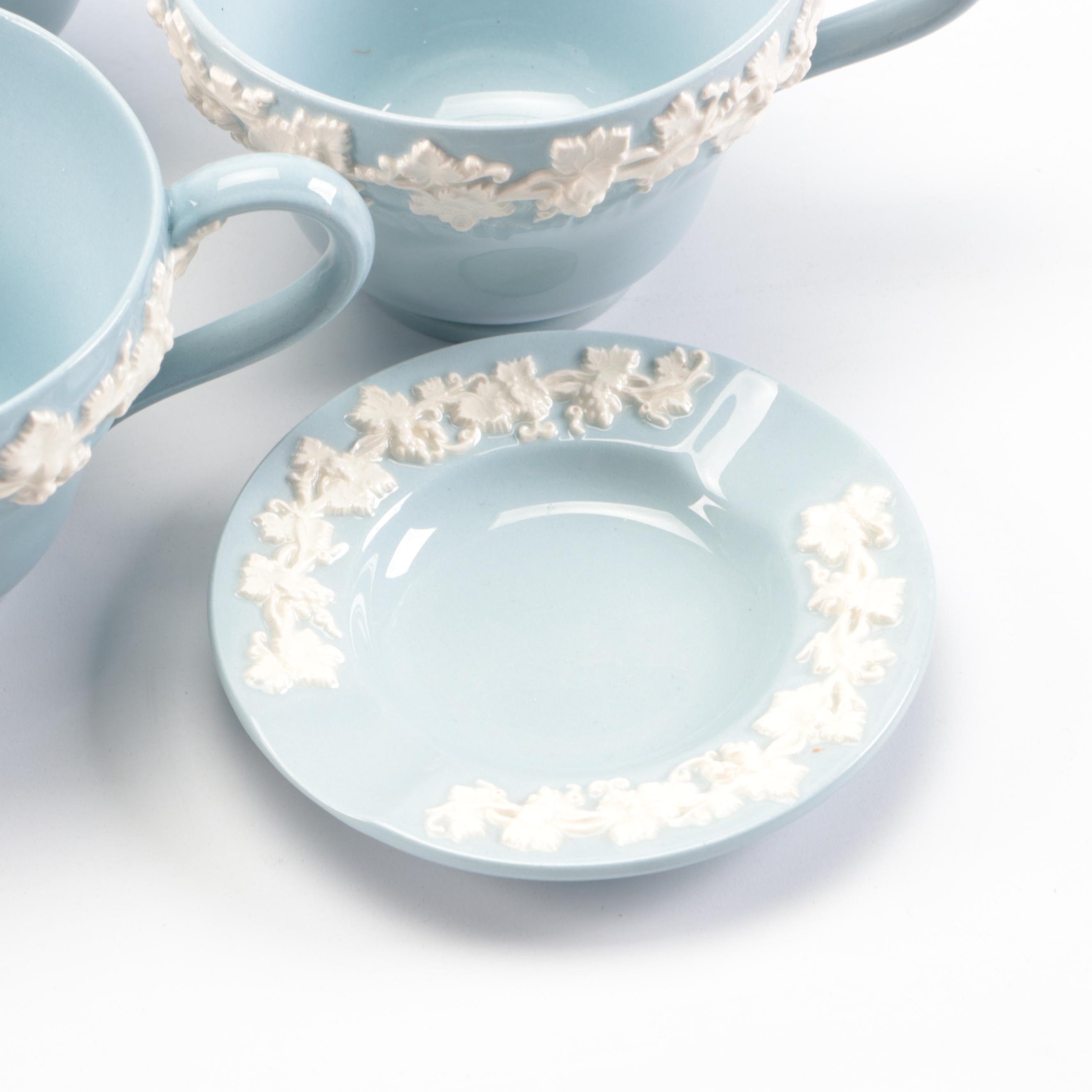 Wedgwood "Cream on Lavender" Shell Edge Table Accessories and Dinnerware