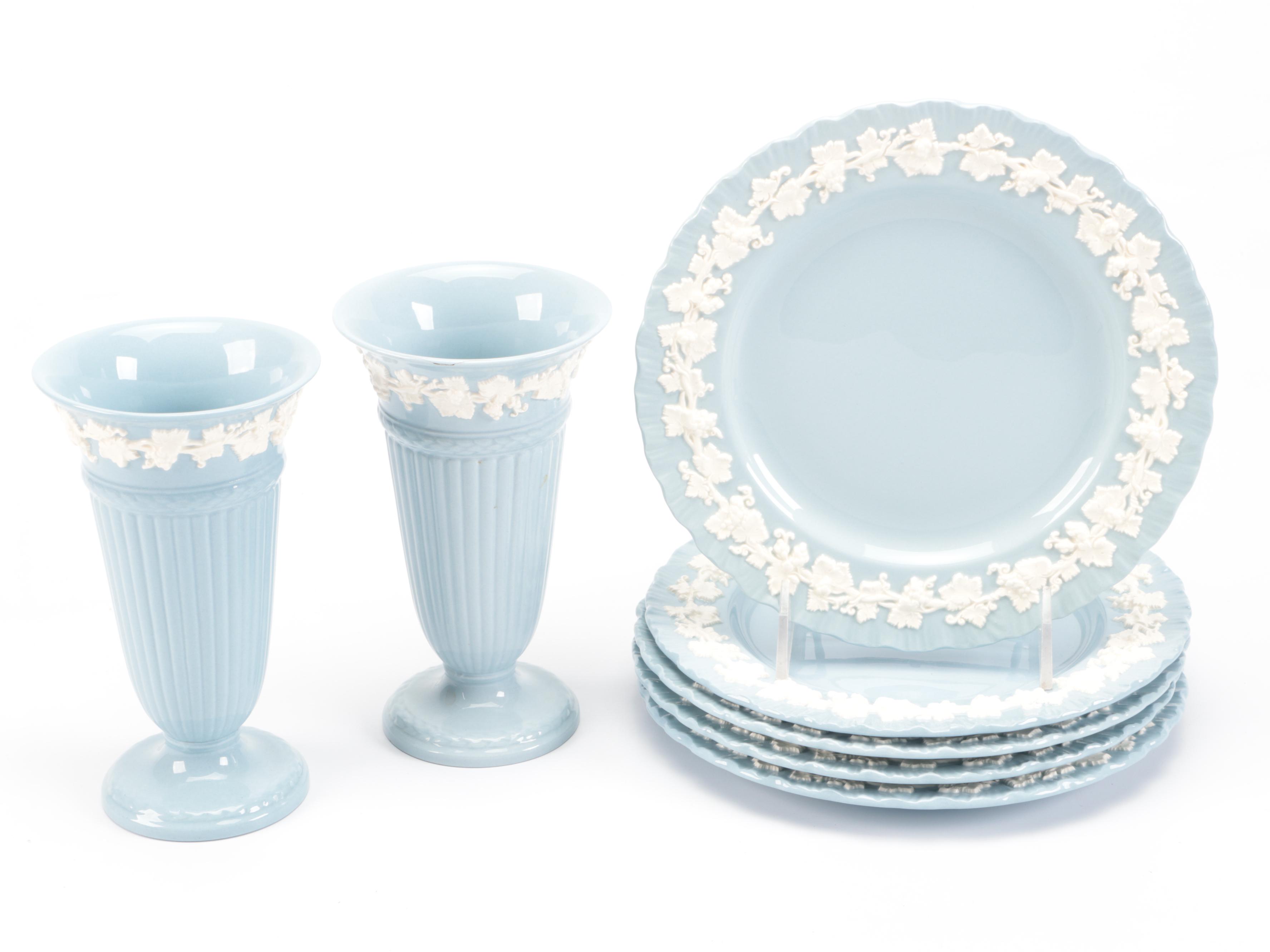 Wedgwood "Cream on Lavender" Shell Edge Table Accessories and Dinnerware