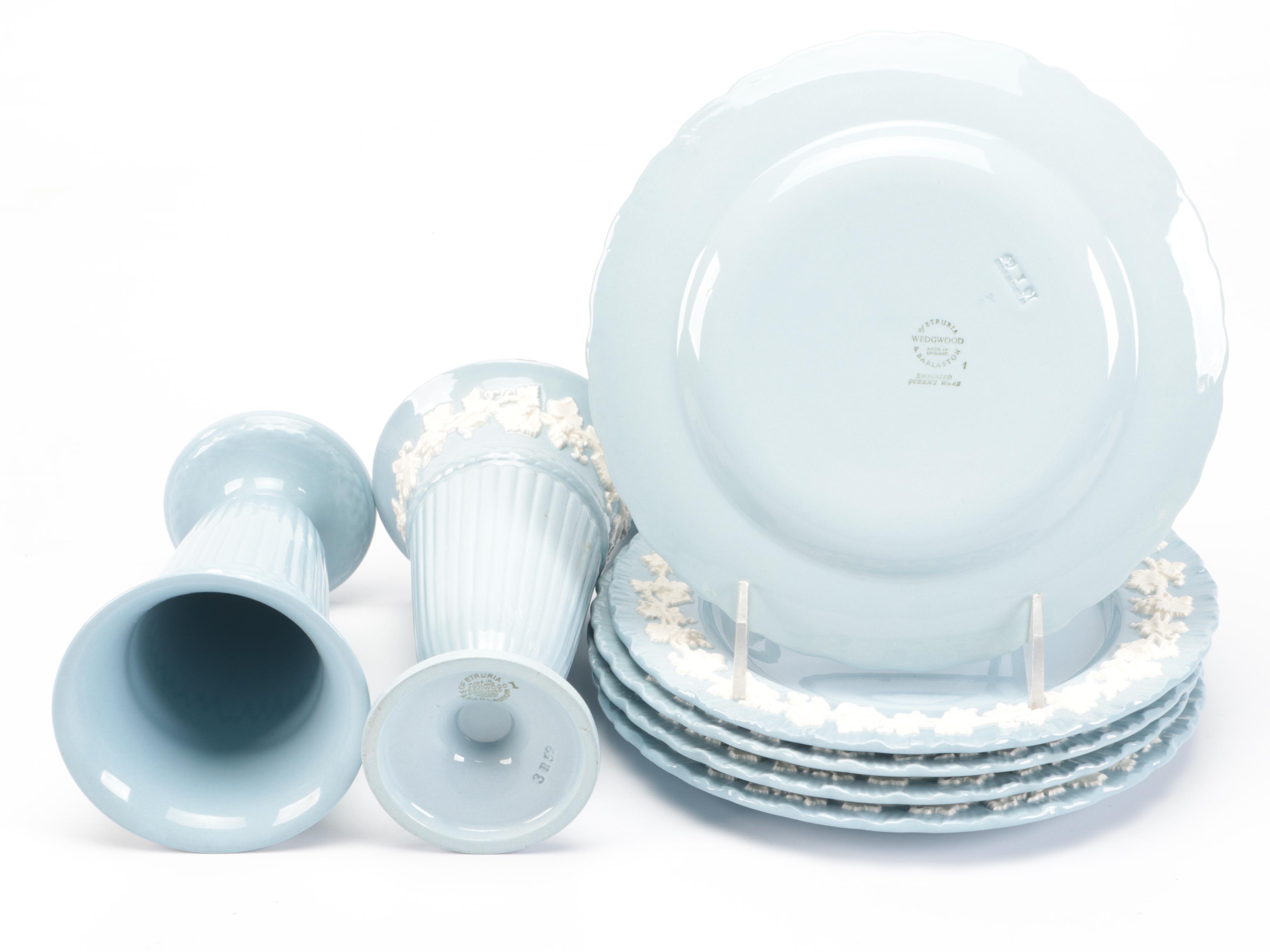 Wedgwood "Cream on Lavender" Shell Edge Table Accessories and Dinnerware