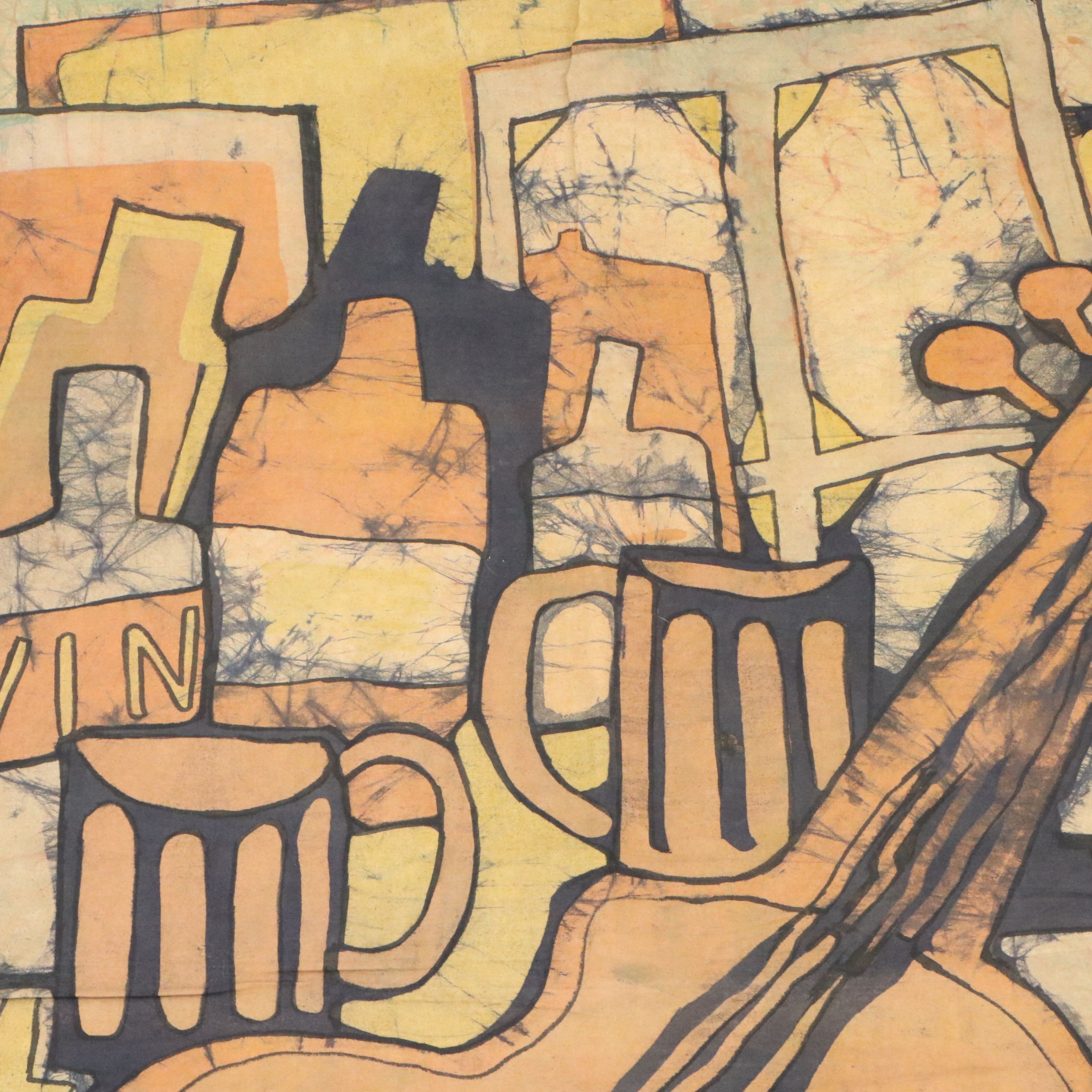 Harry Hilson Batik Dyed Still Life with Guitar