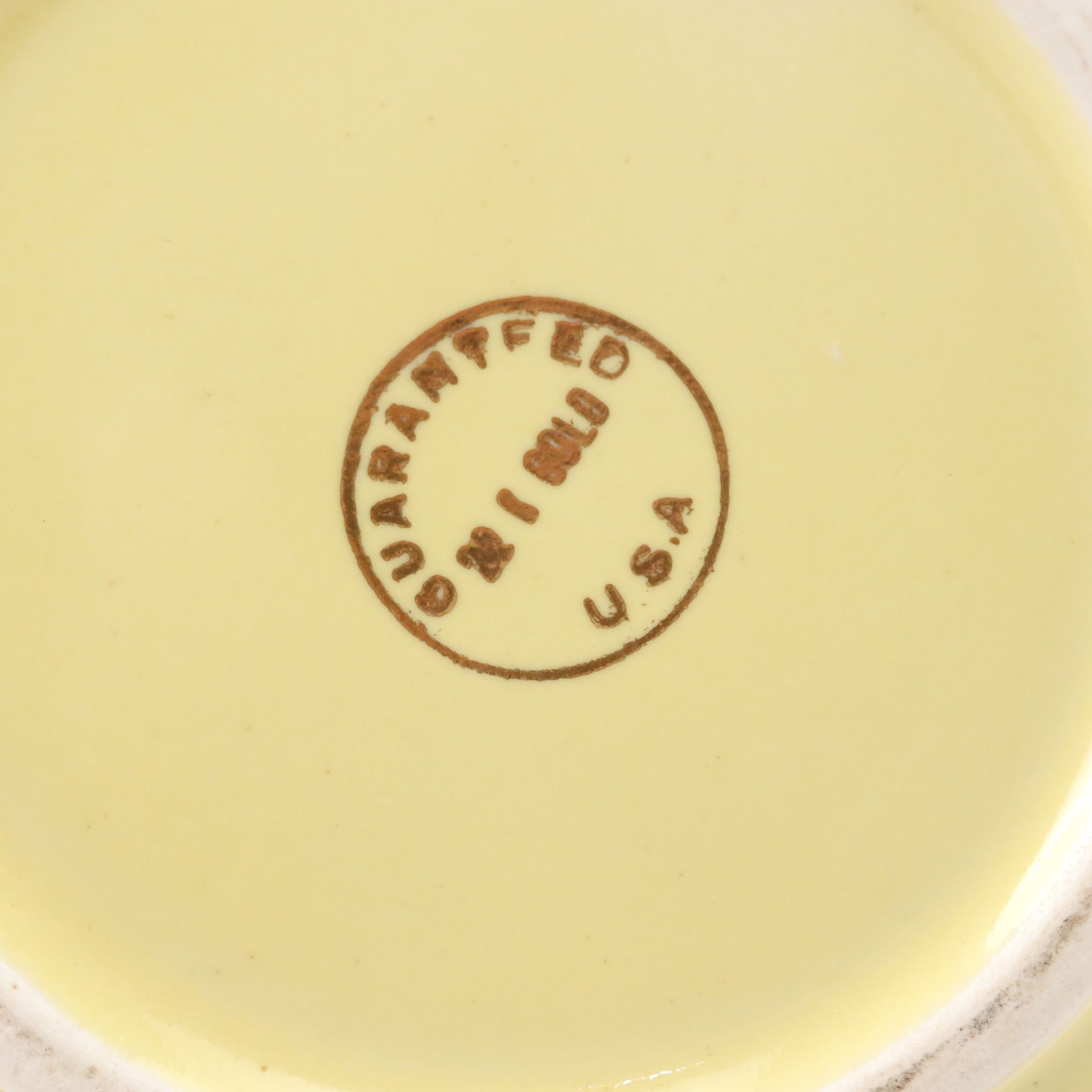 Mid Century Modern Pearl China Yellow Teapot with Gold Trim