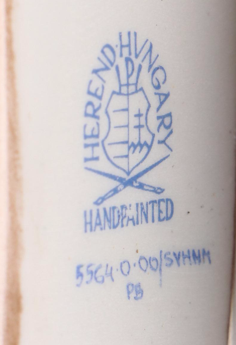 Herend Black Fishnet with Gold "Ski Bunny" Porcelain Figurine