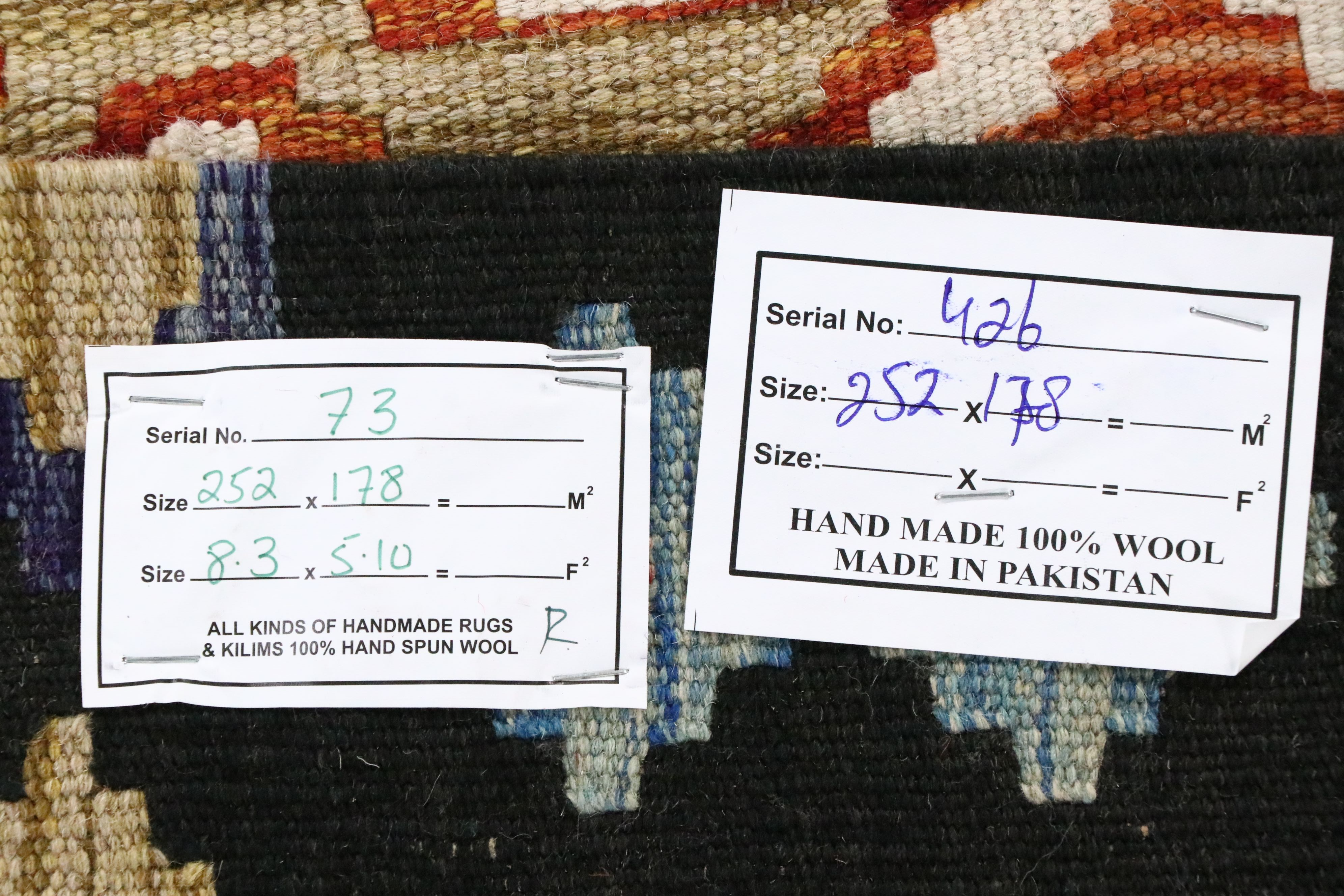 5'10 x 8'4 Handwoven Pakistani Kilim Area Rug