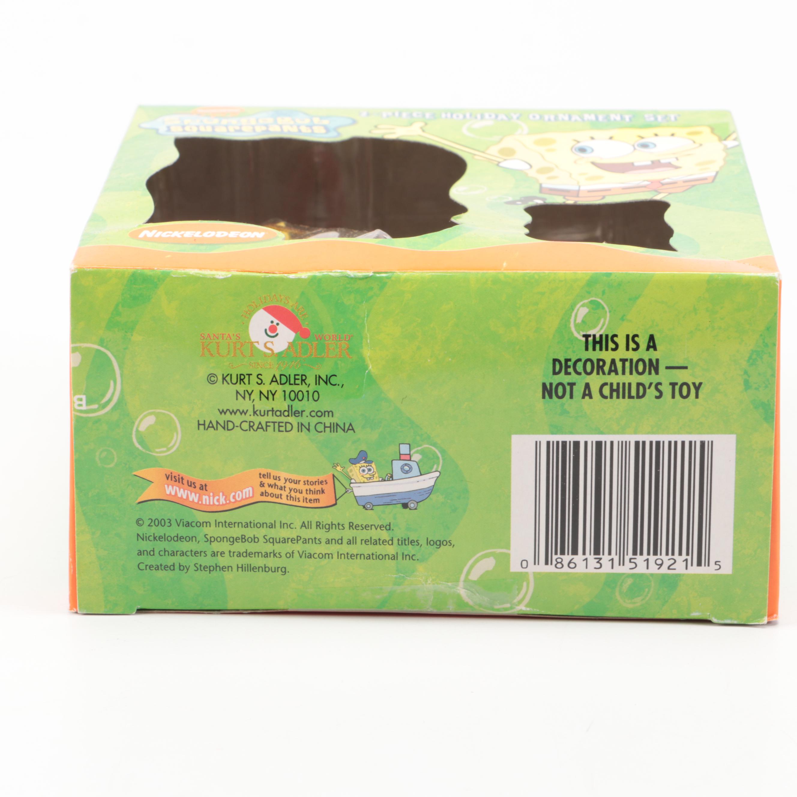 Kurt S. Adler "Spongebob Squarepants" Christmas Tree Ornaments, Early 21st C.