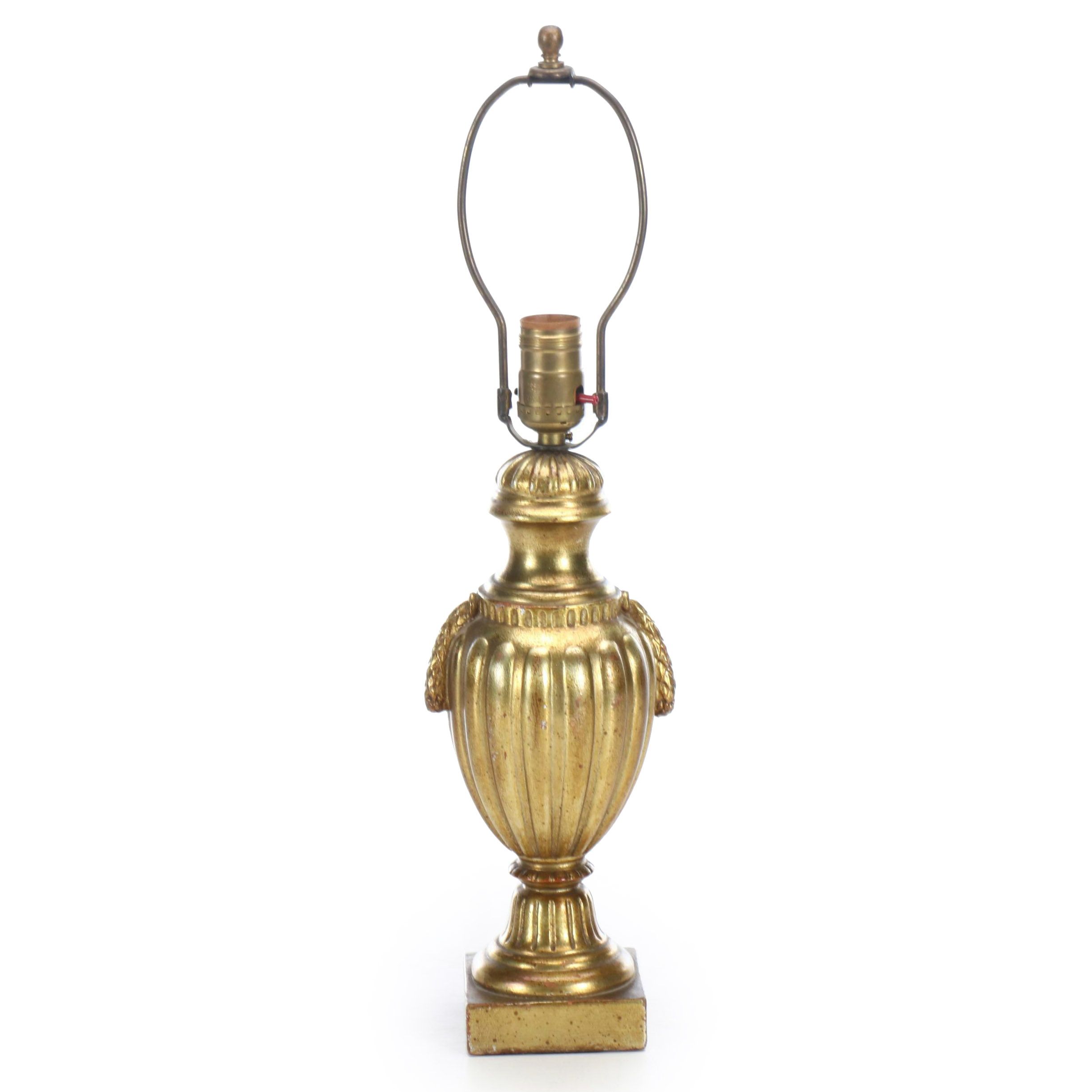 Borghese Amphora Gold Finish Wood Table Lamp