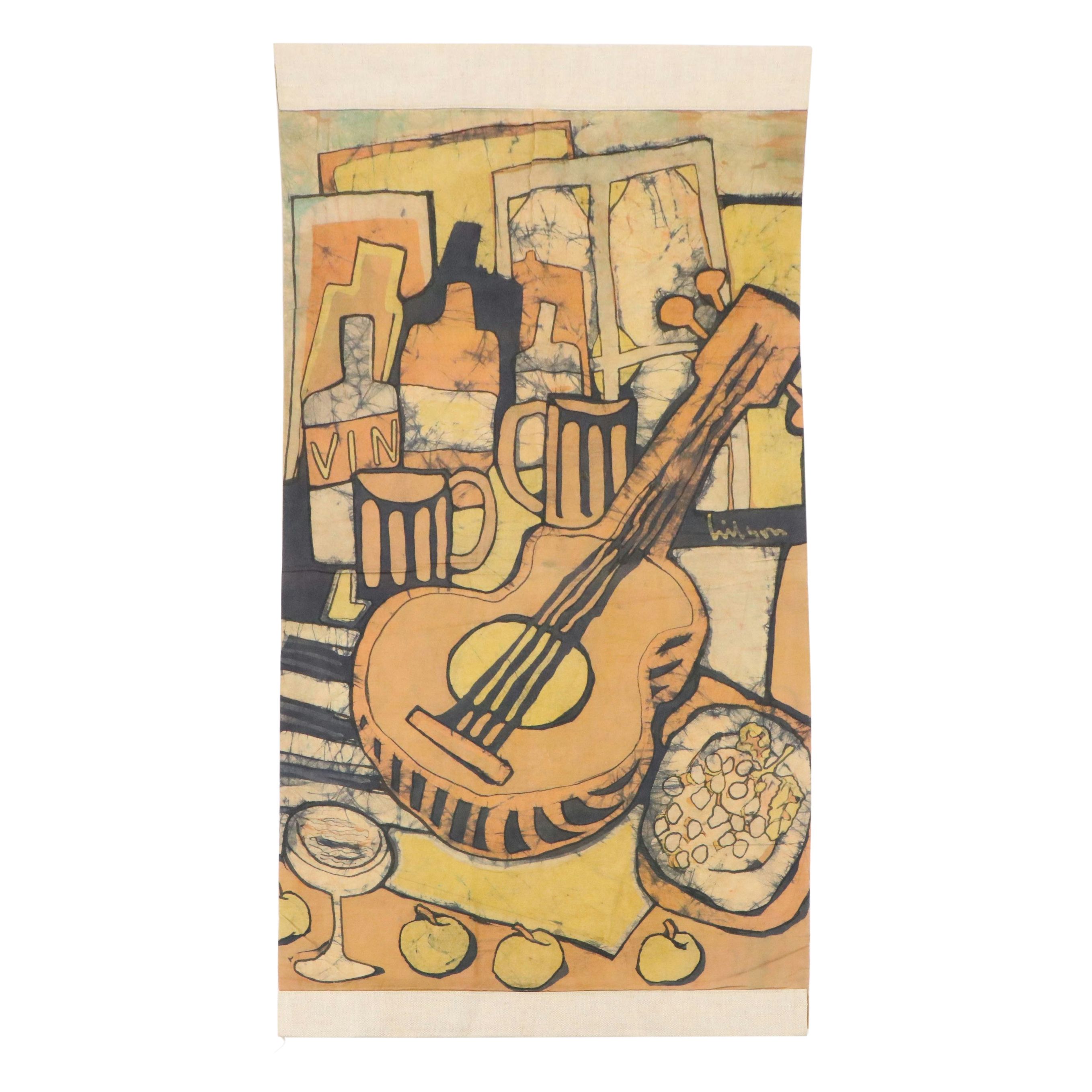 Harry Hilson Batik Dyed Still Life with Guitar