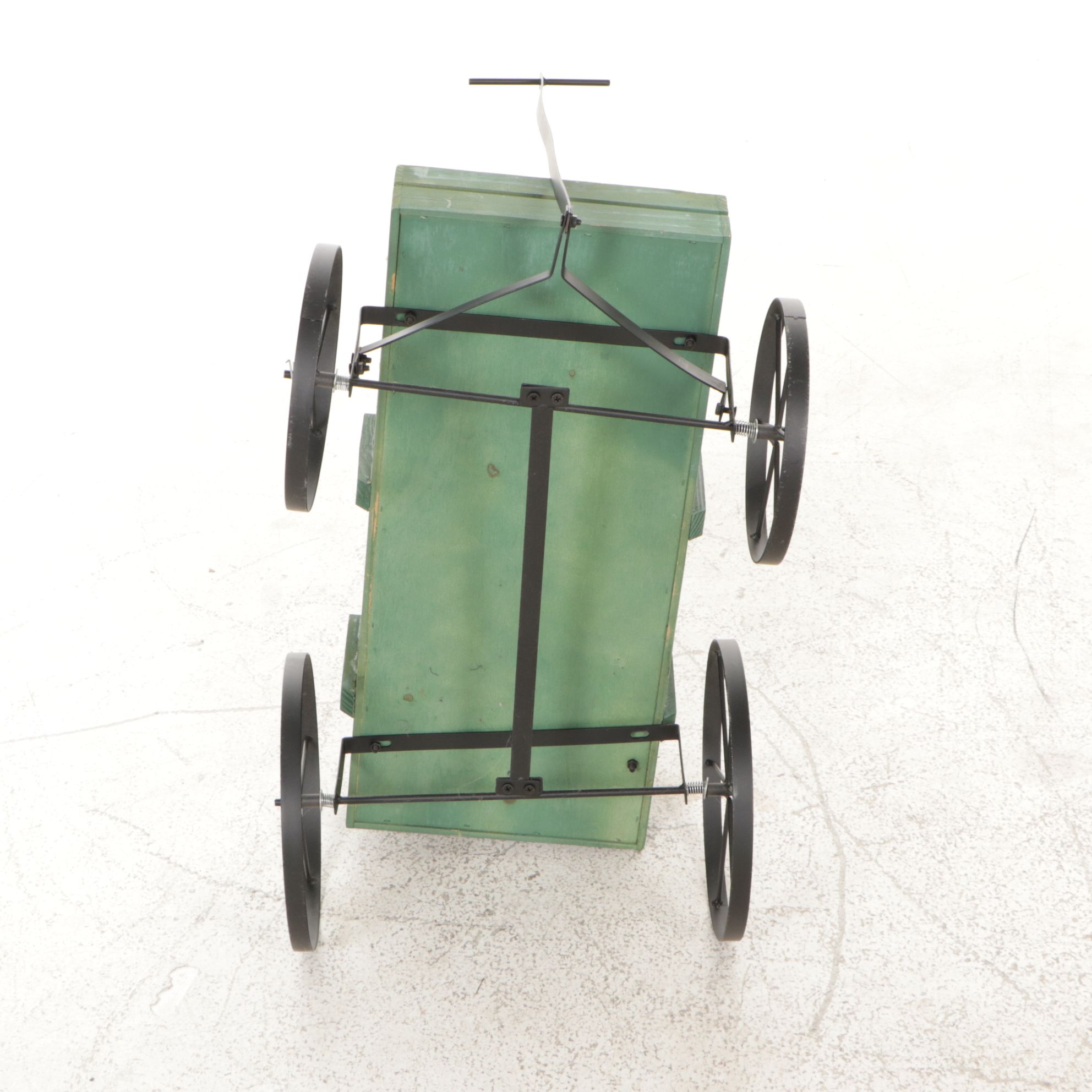 Decorative Sage Green Buckboard Wagon Garden Planter