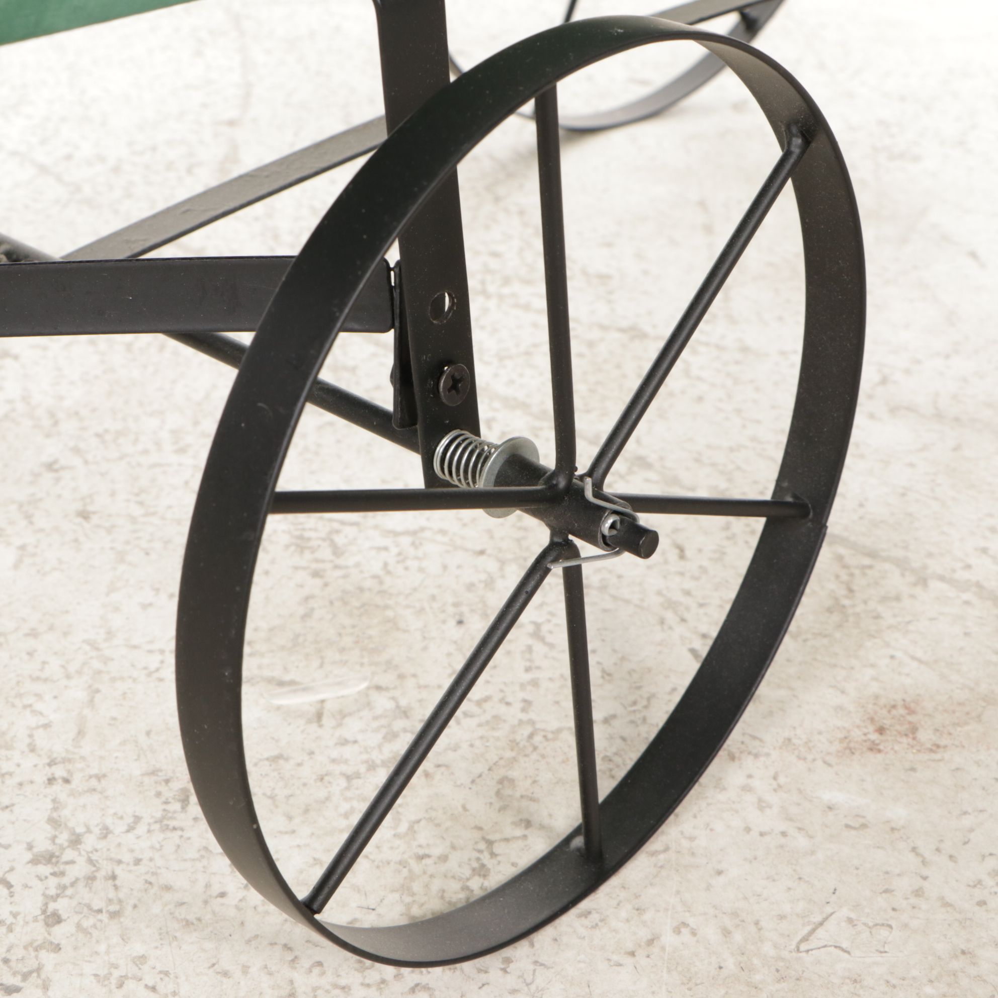 Decorative Sage Green Buckboard Wagon Garden Planter