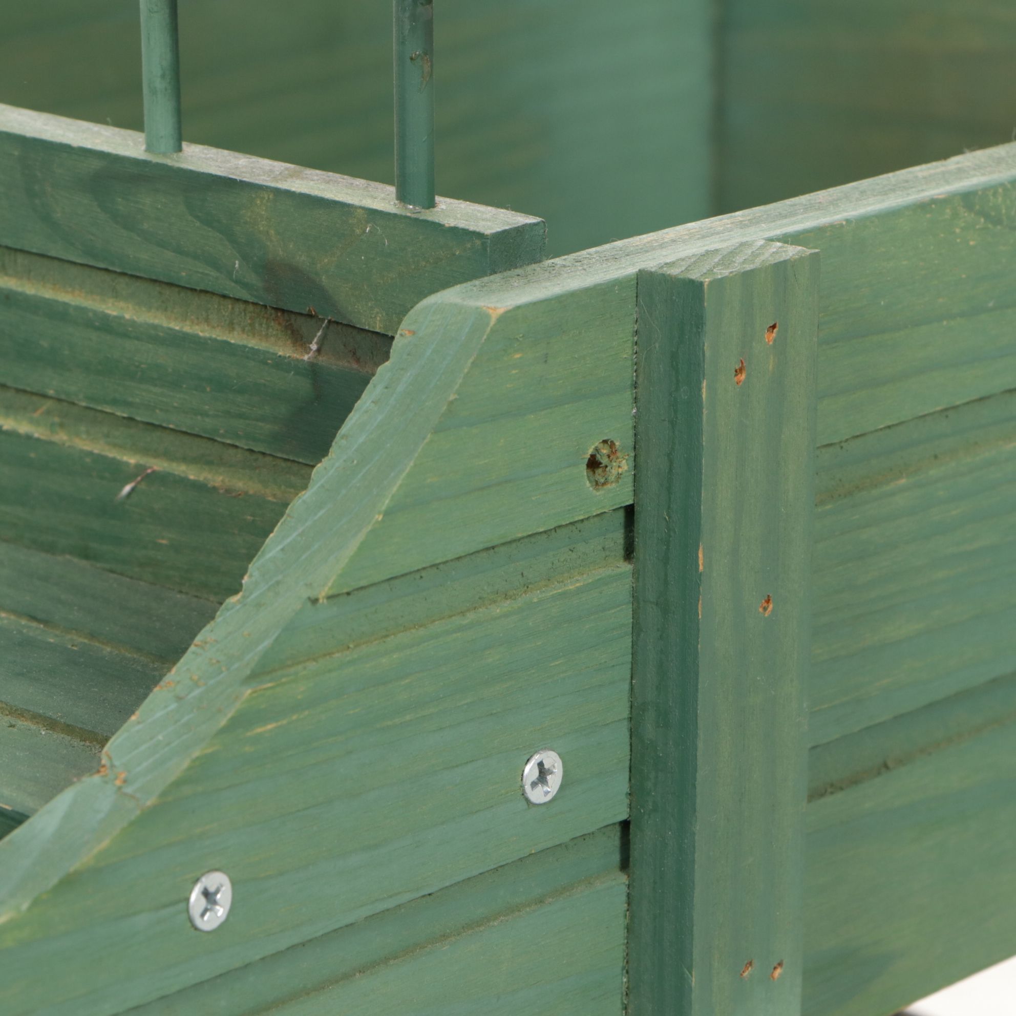 Decorative Sage Green Buckboard Wagon Garden Planter