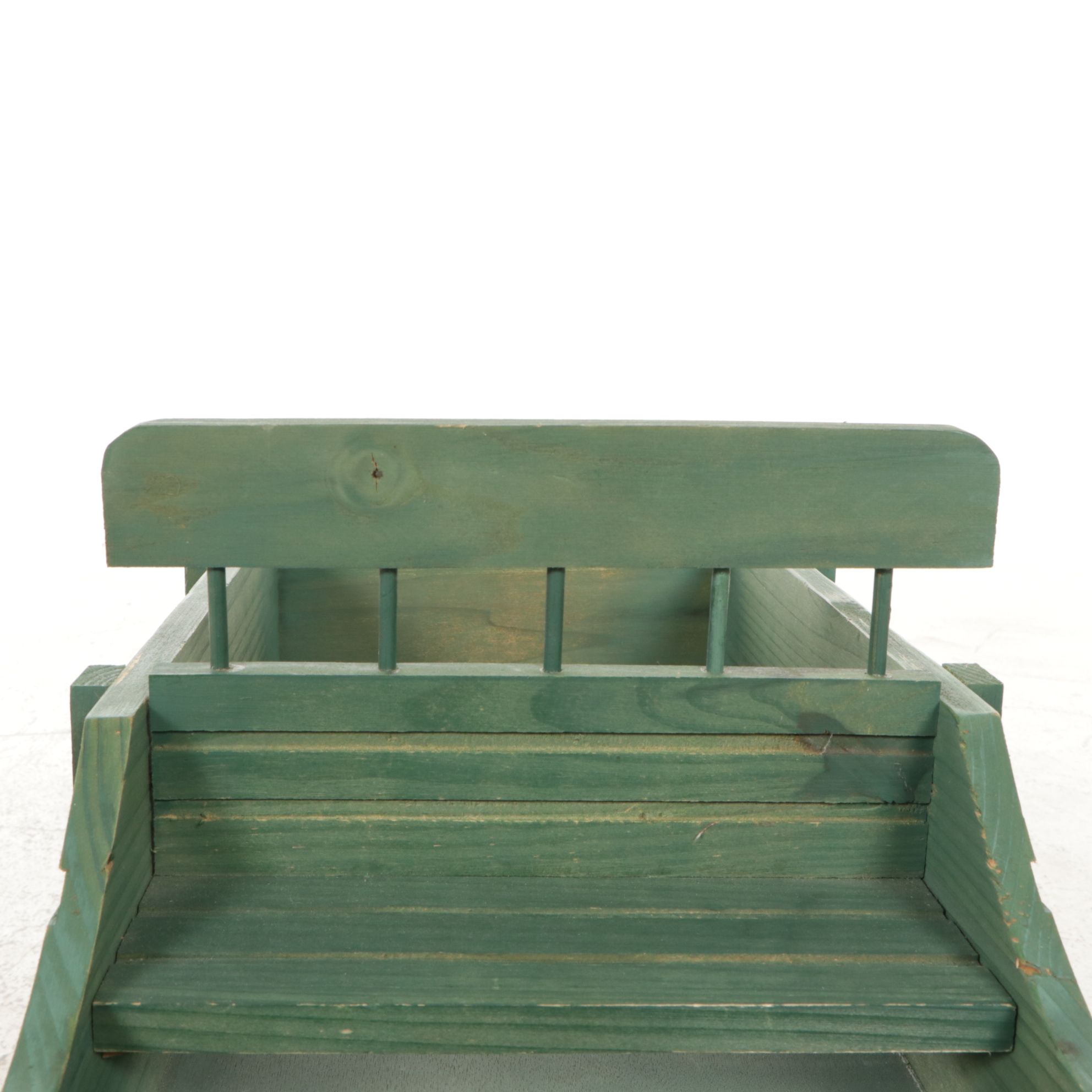 Decorative Sage Green Buckboard Wagon Garden Planter