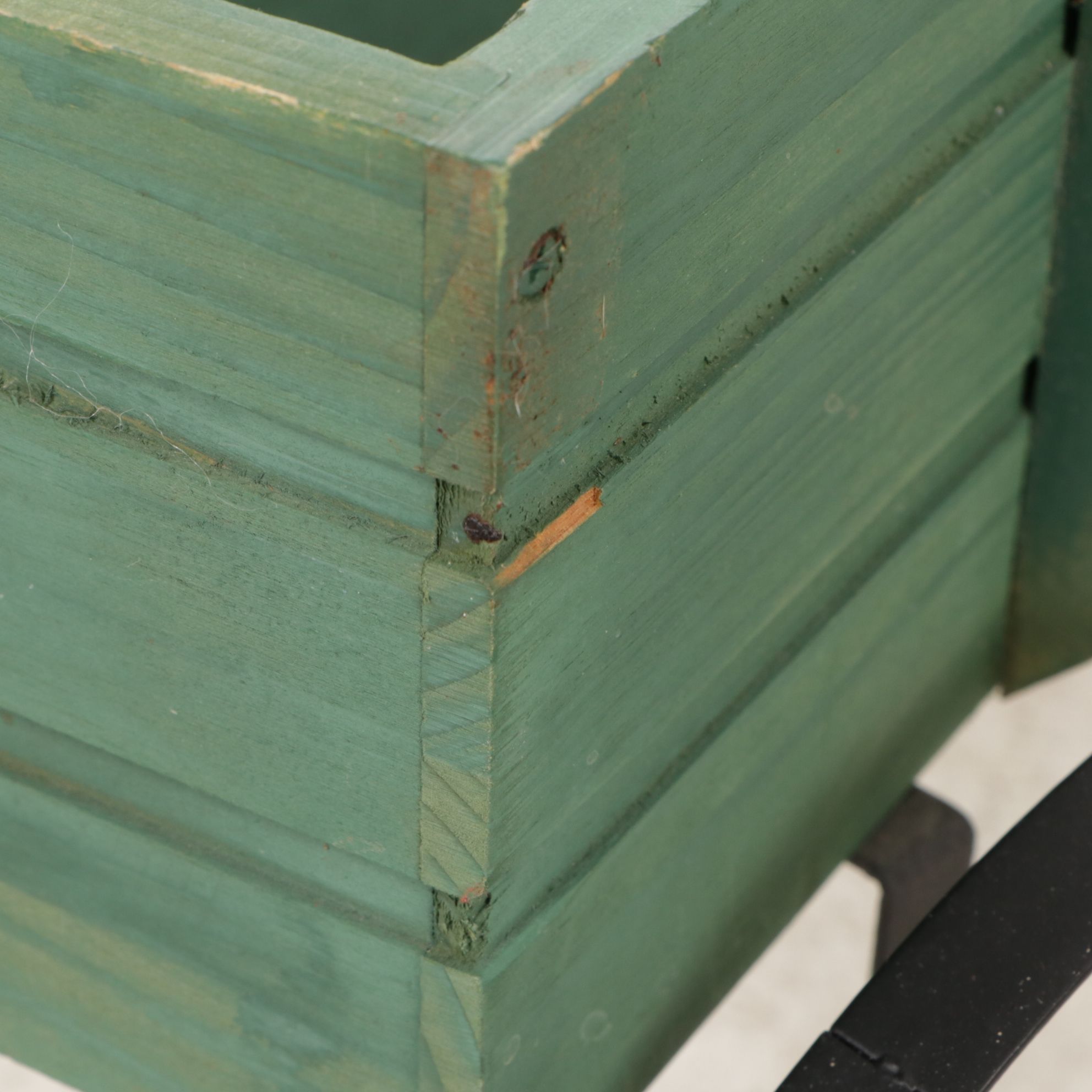 Decorative Sage Green Buckboard Wagon Garden Planter