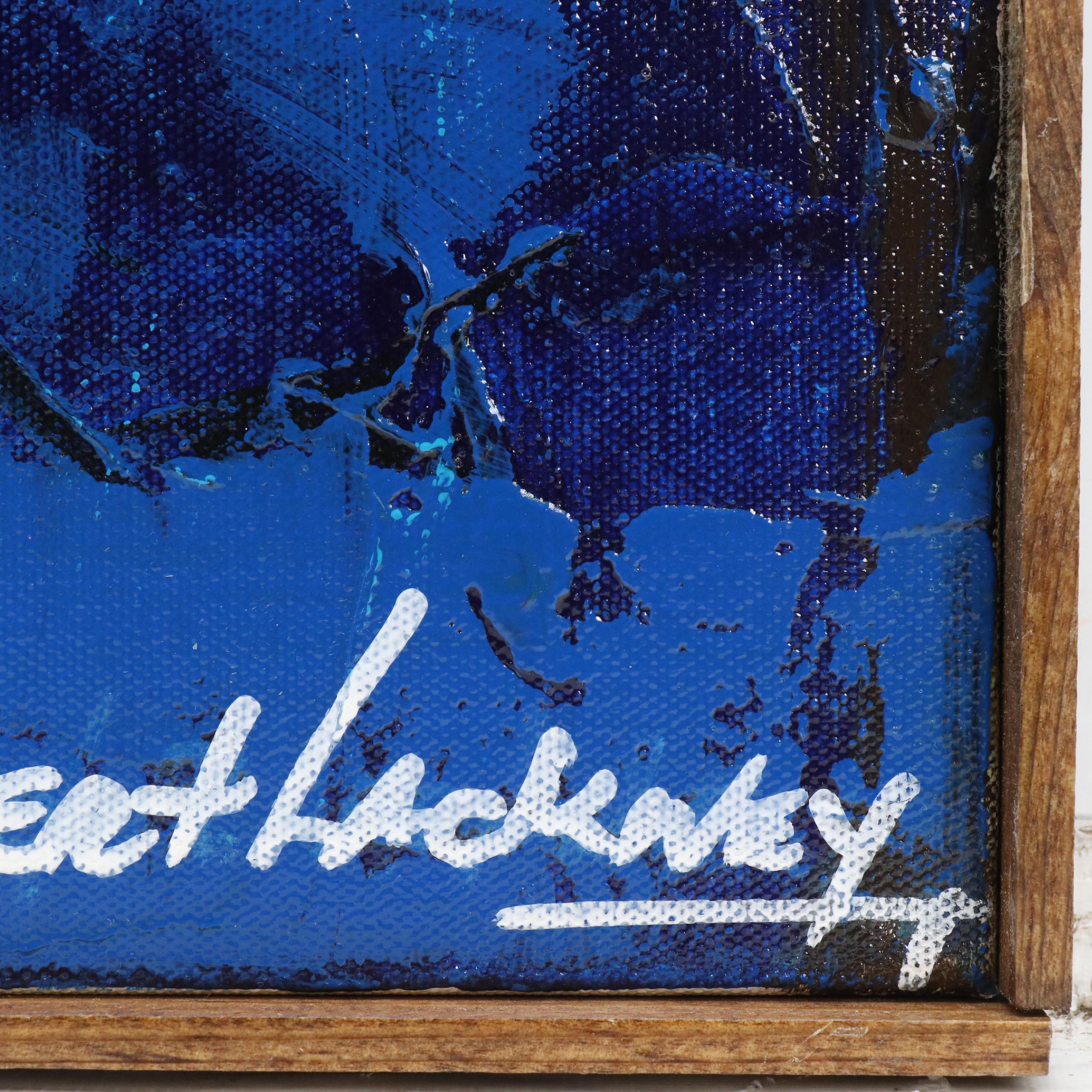 Robert R. Lackney Abstract Acrylic Painting "Goodmorning," 21st Century