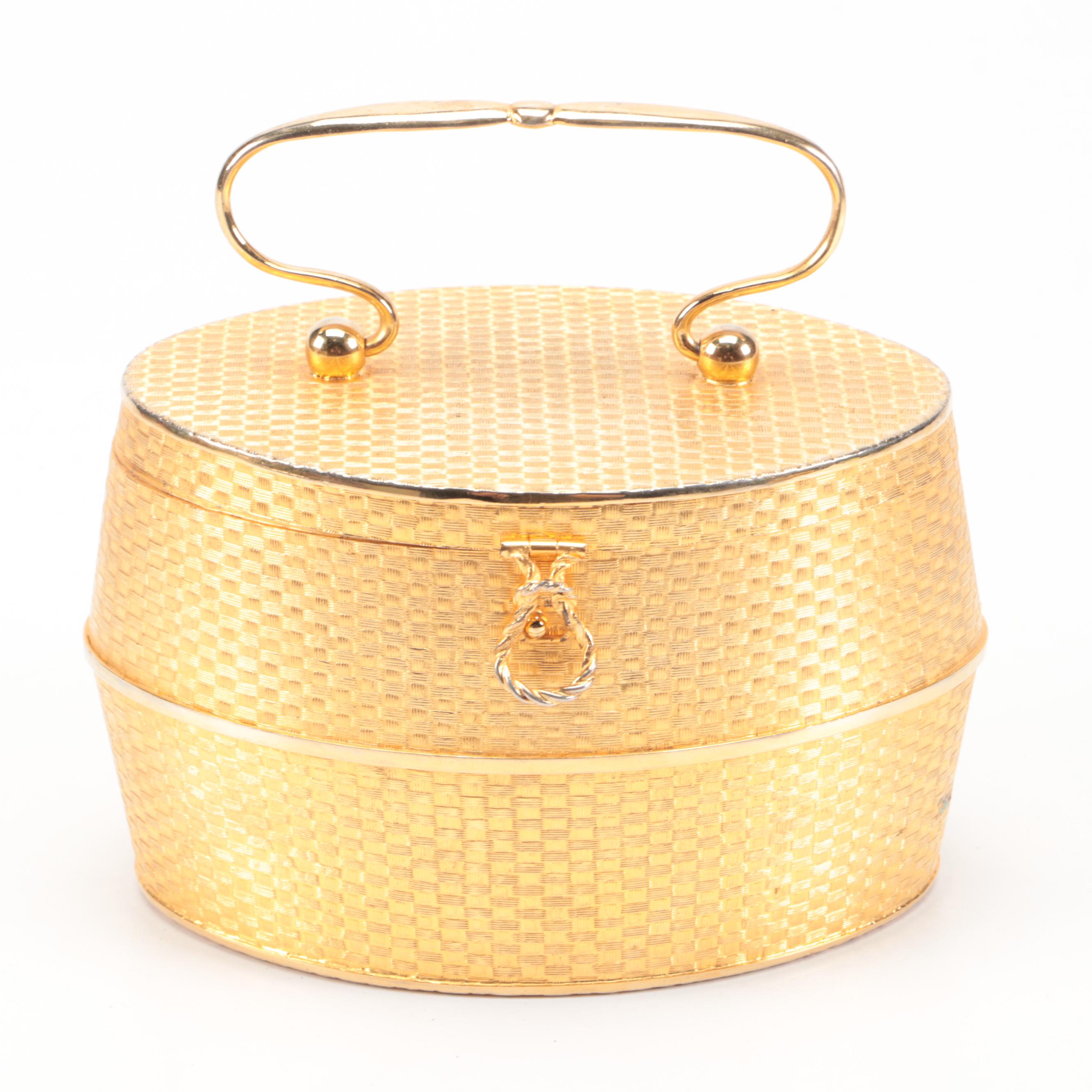 Royal Crown "Paradise" Porcelain Bakeware with Gilt Basketweave Jewelry Box