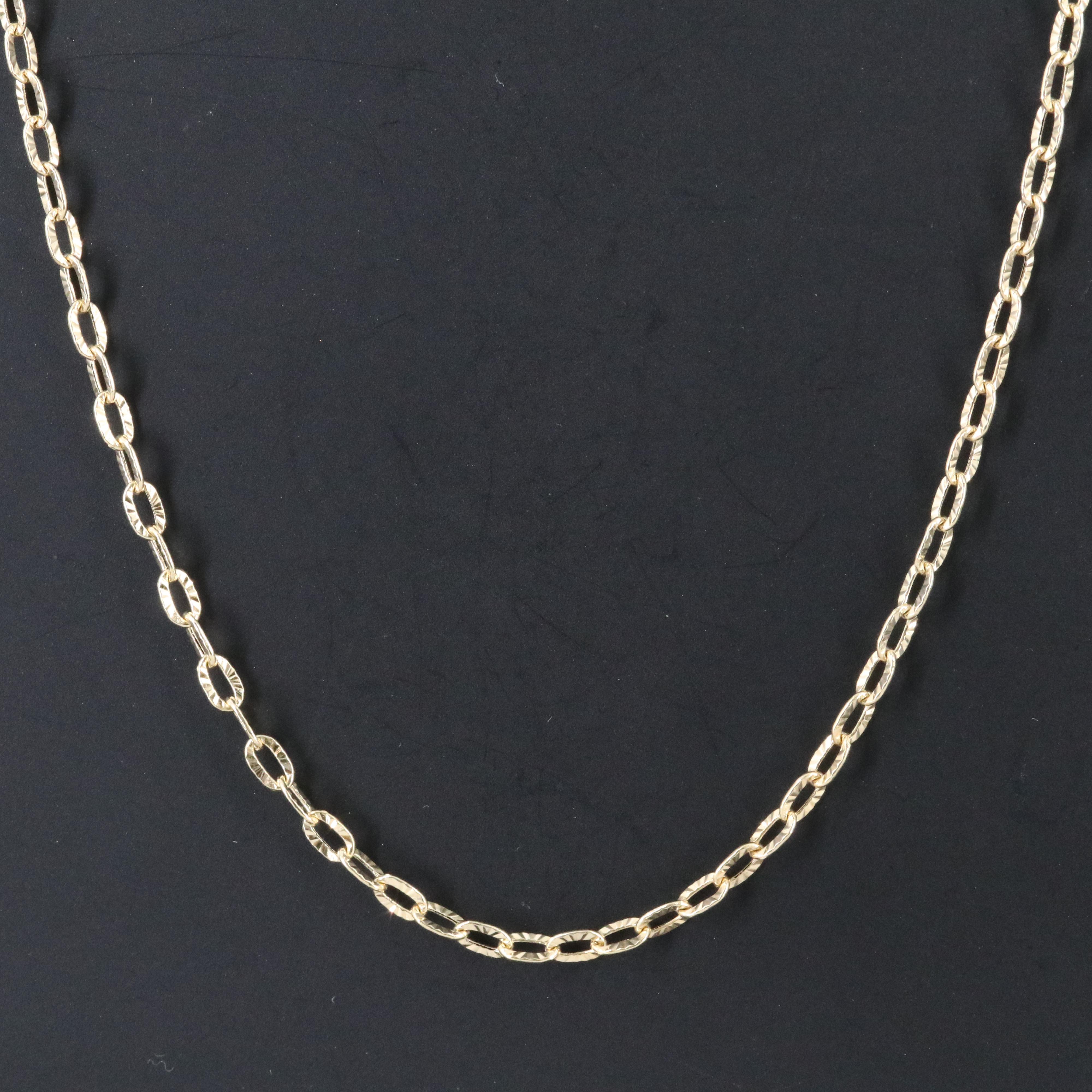 Italian 14K Diamond-Cut Style Cable Chain Necklace