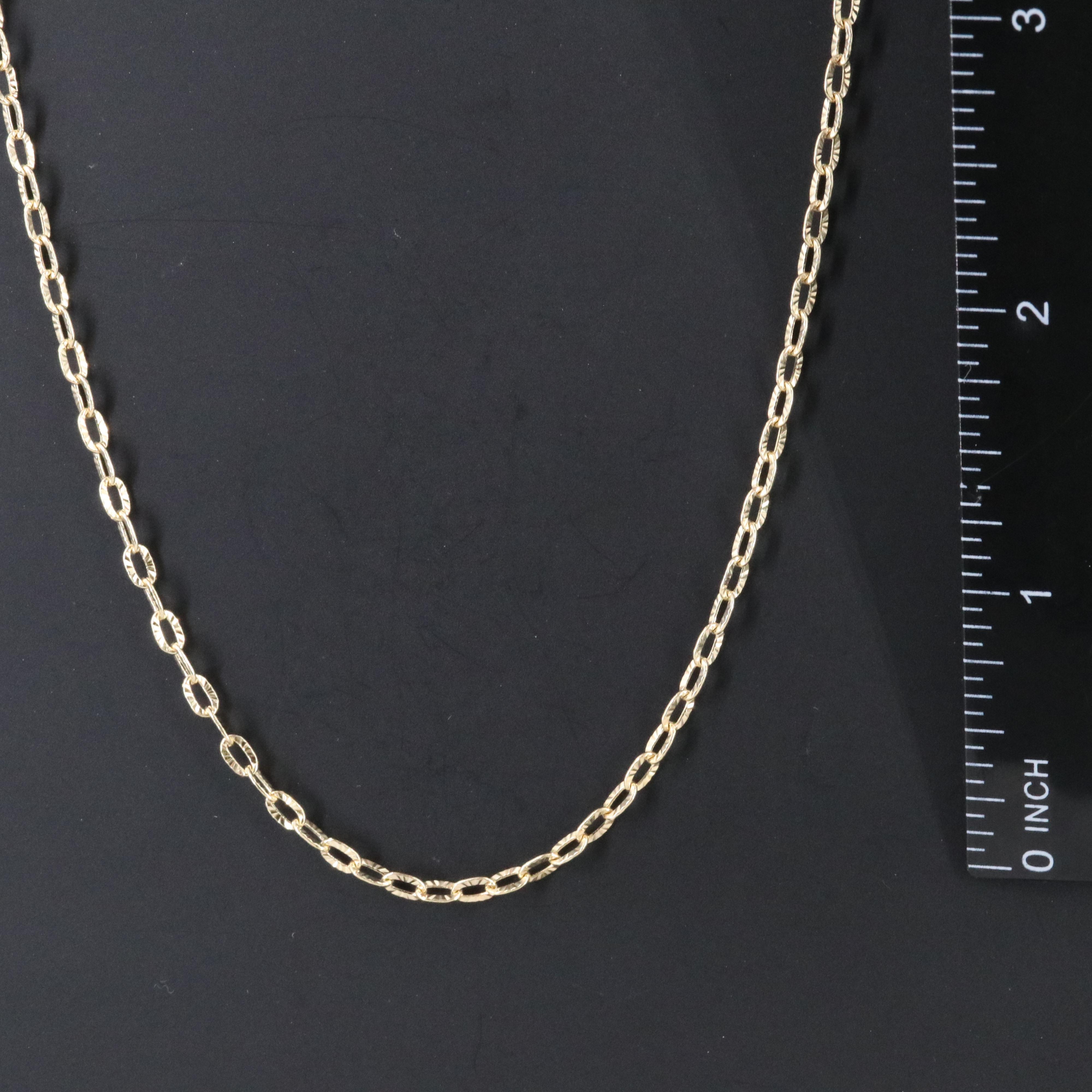 Italian 14K Diamond-Cut Style Cable Chain Necklace